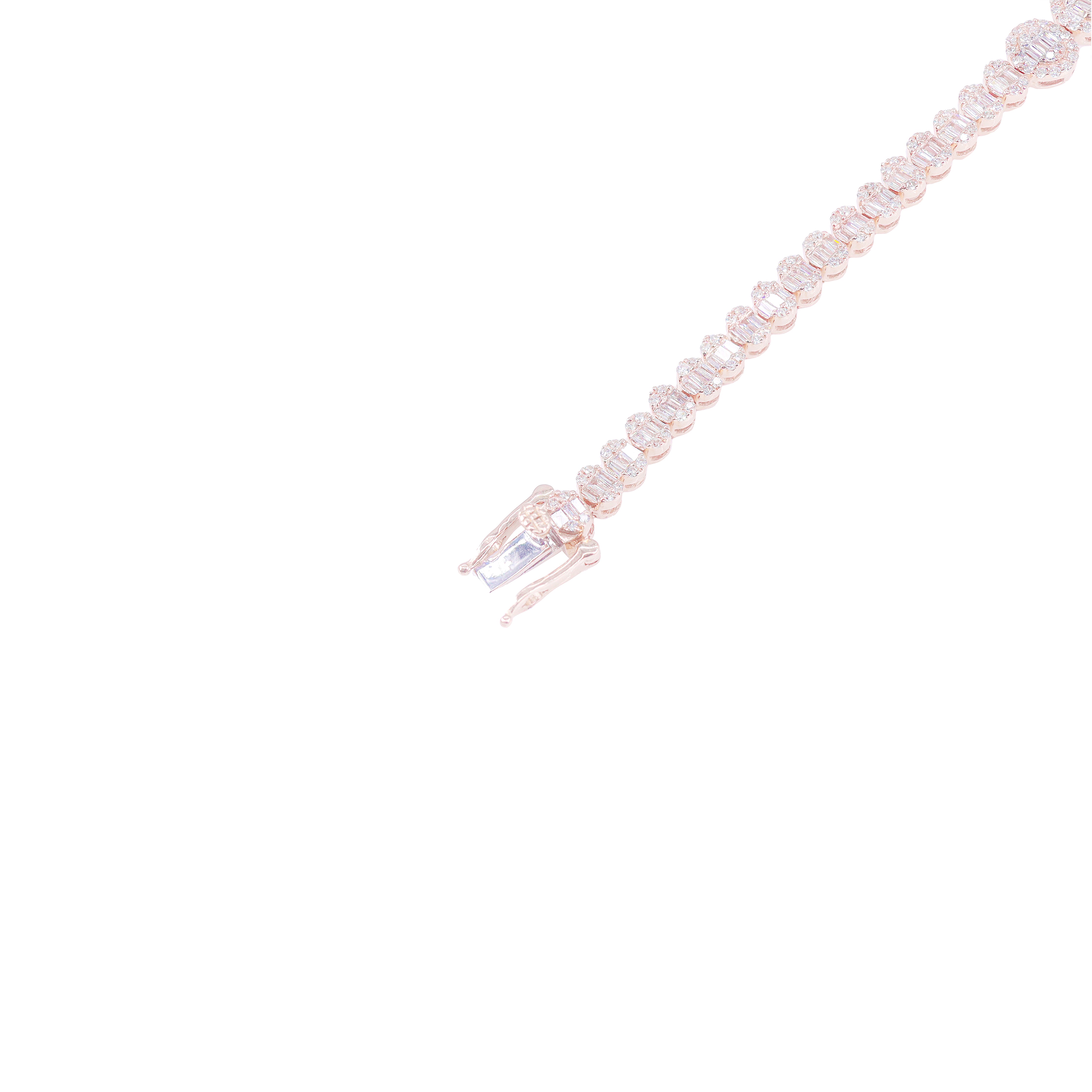 Oval Shaped Baguette & Round Diamond Bracelet