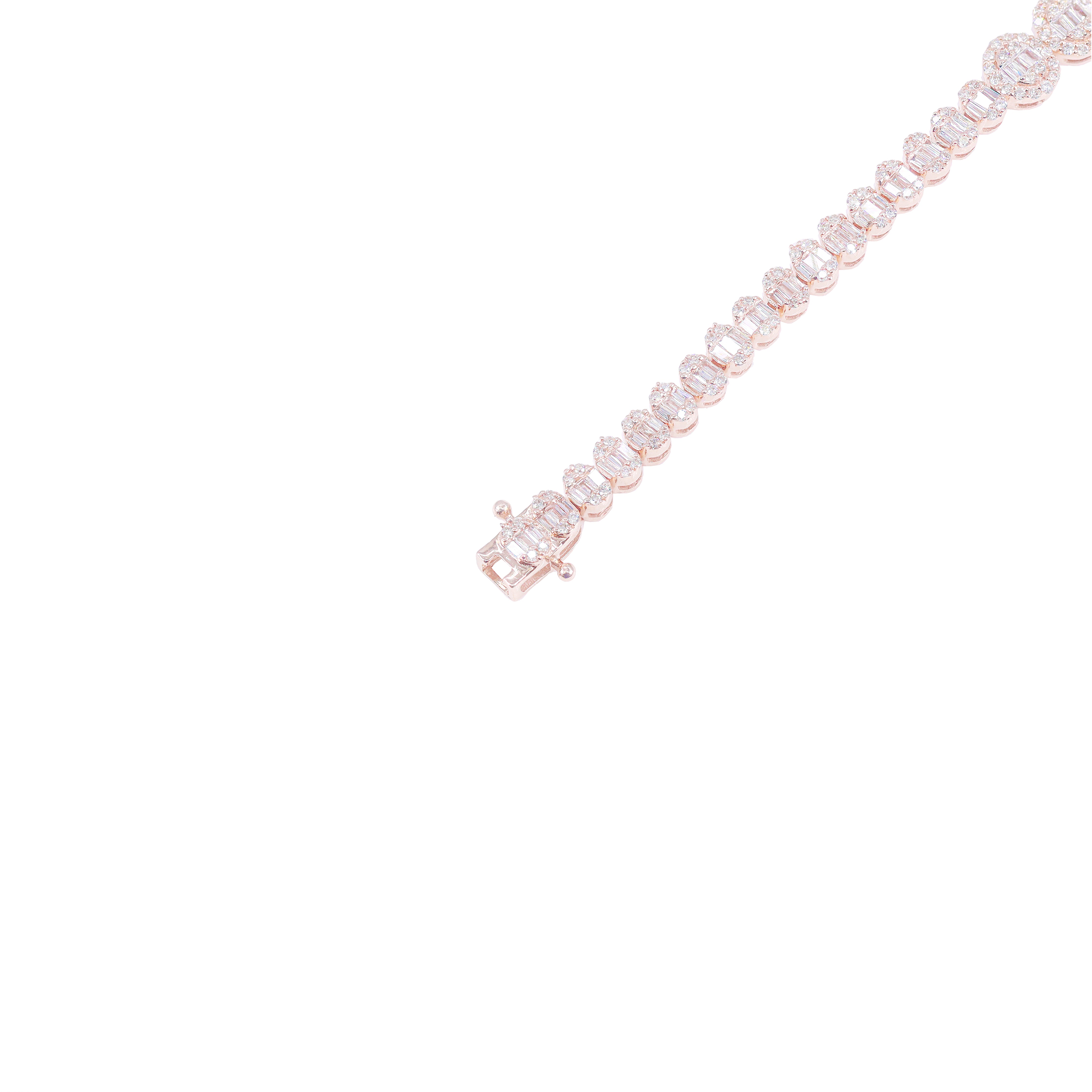 Oval Shaped Baguette & Round Diamond Bracelet