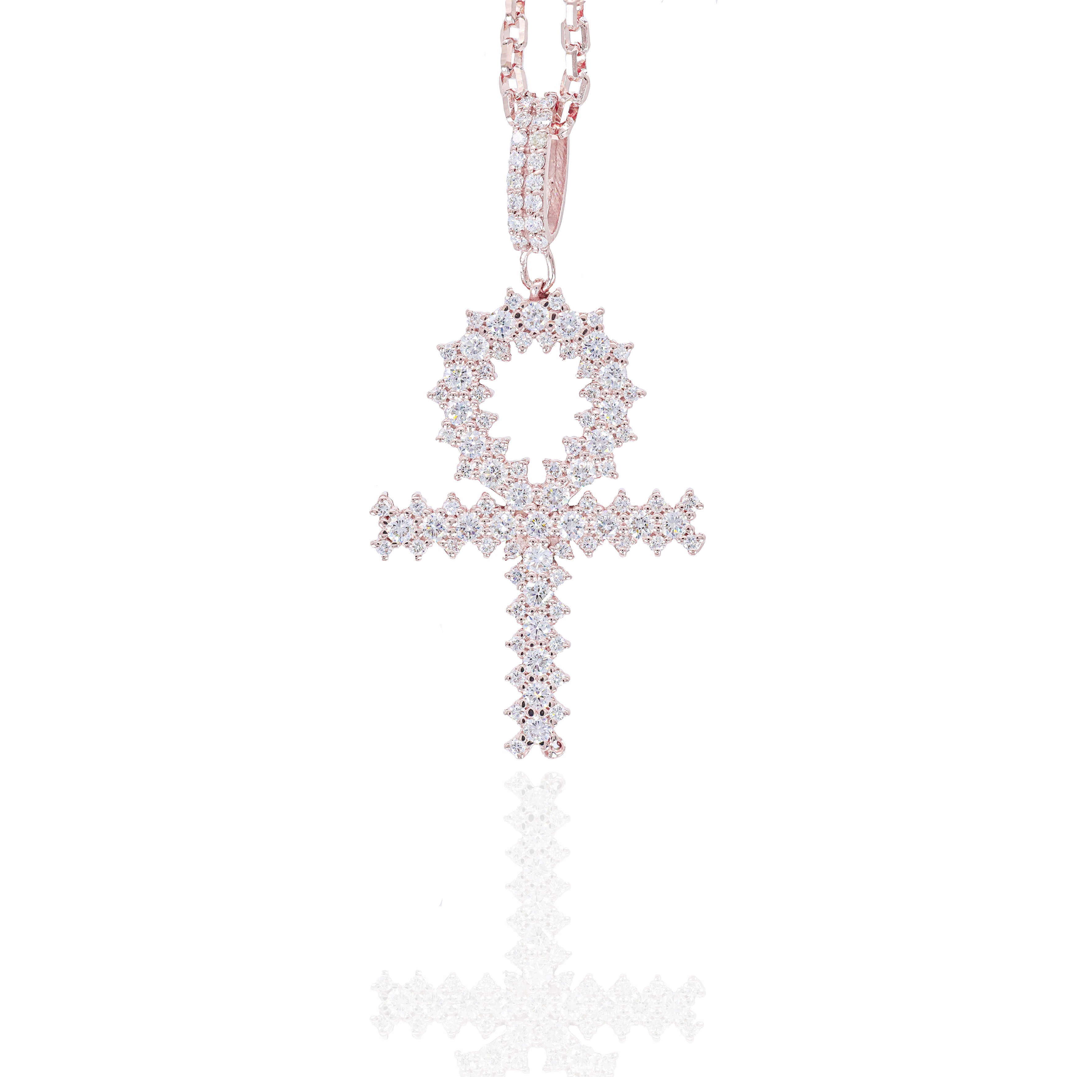 Jagged Diamond Ankh Pendant