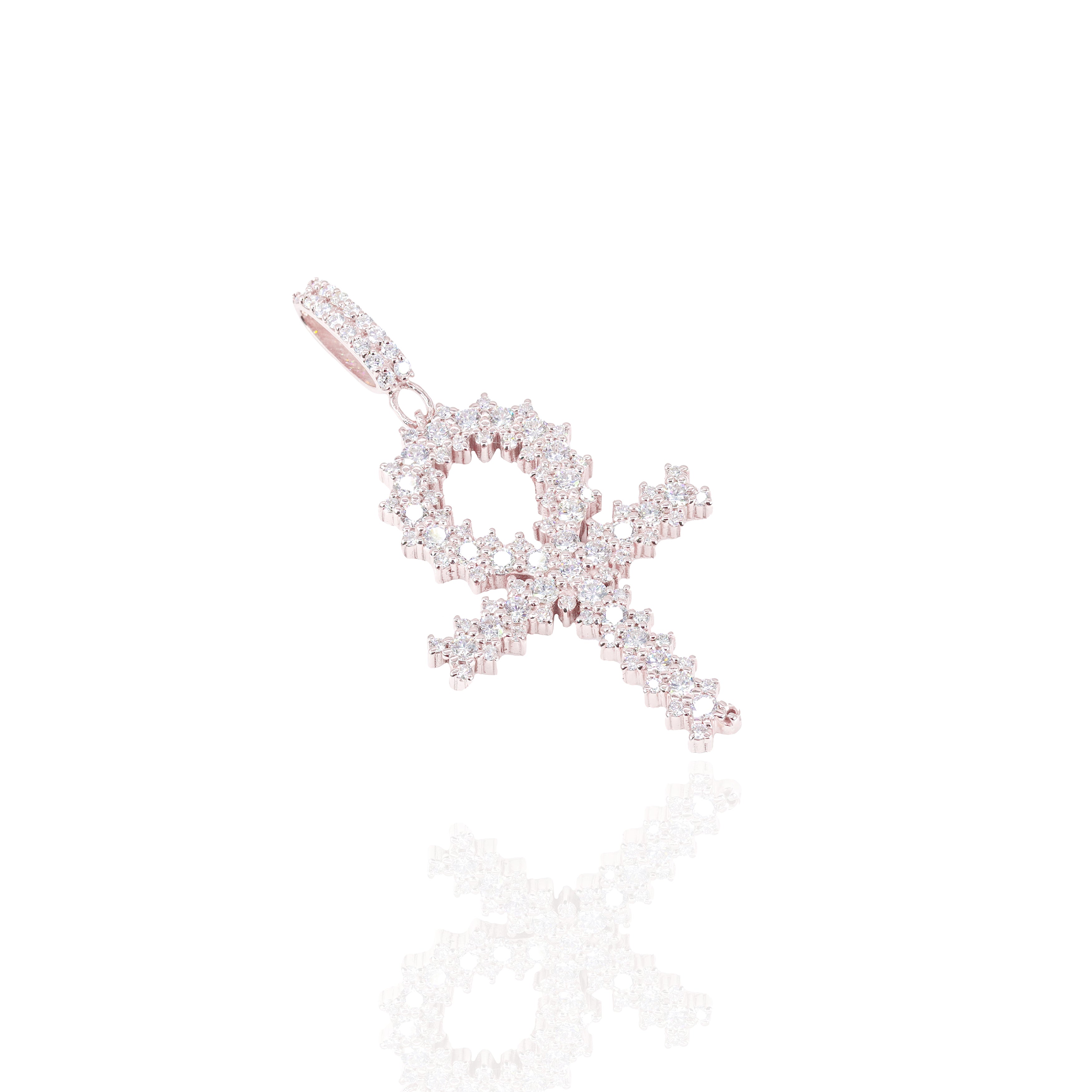 Jagged Diamond Ankh Pendant
