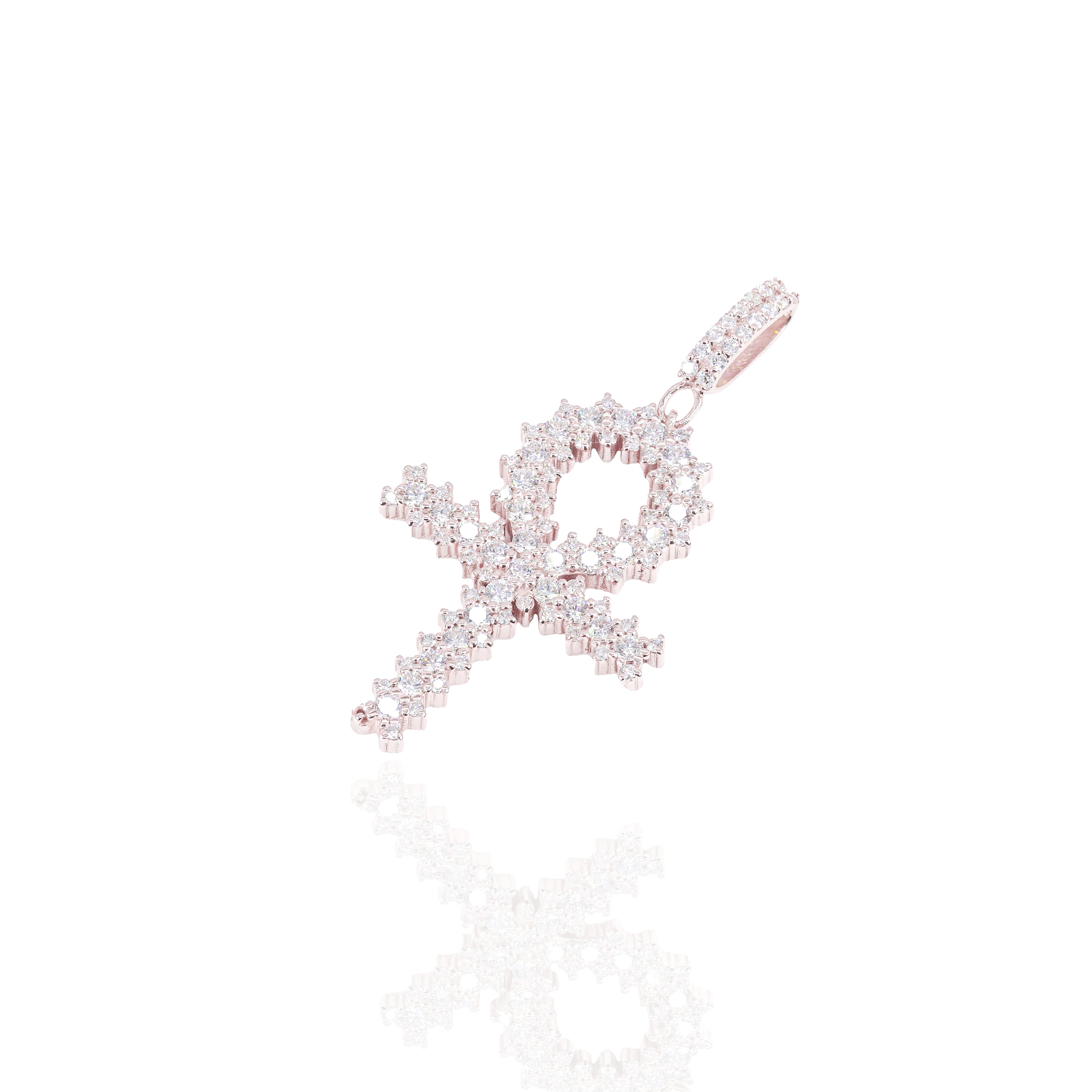 Jagged Diamond Ankh Pendant
