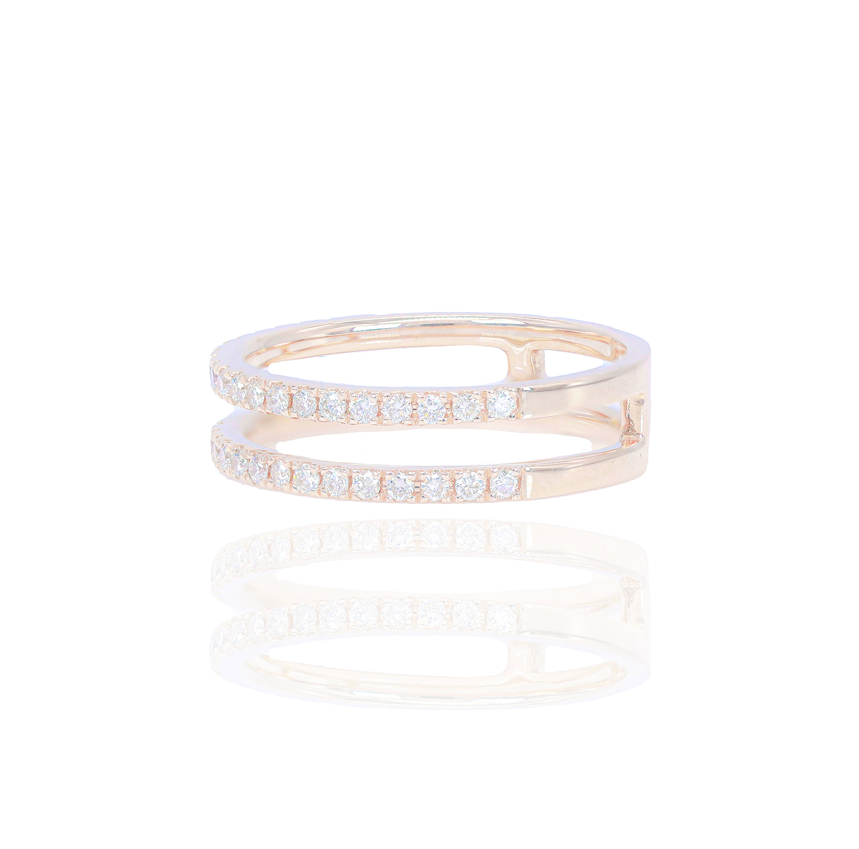 Two Row Apart Diamond Ring