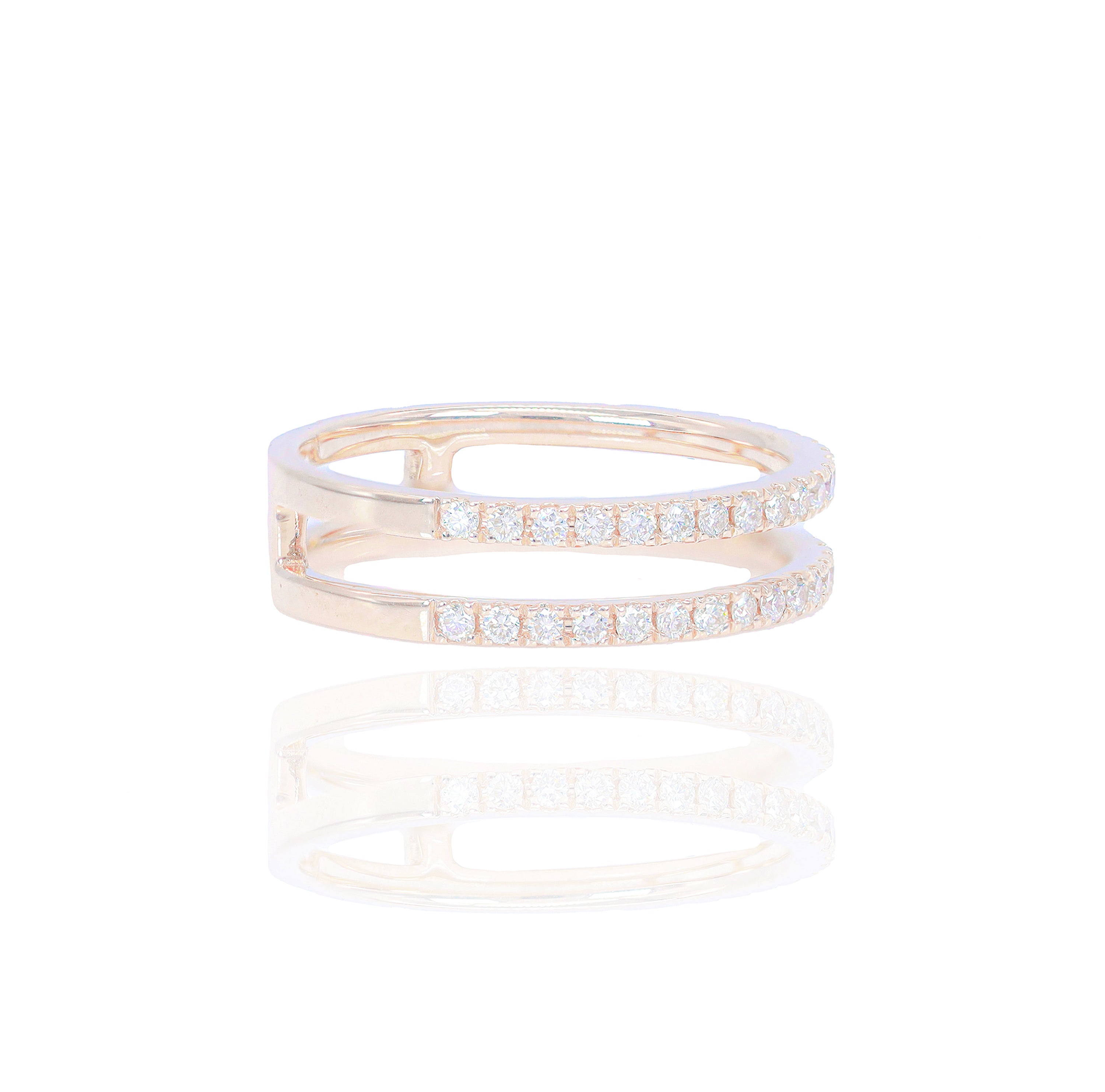 Two Row Apart Diamond Ring
