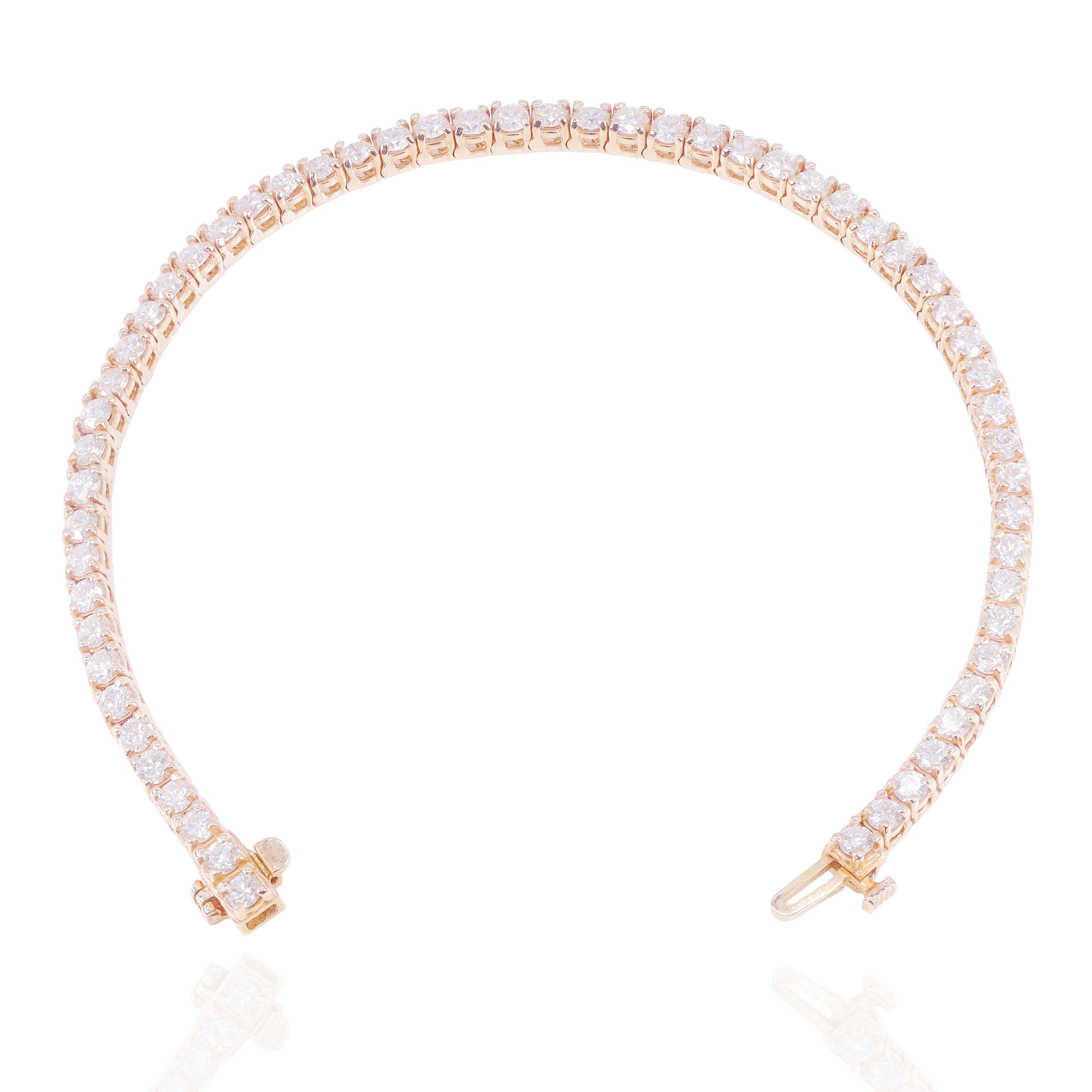 10-Pointer Rose Gold Diamond Tennis Bracelet