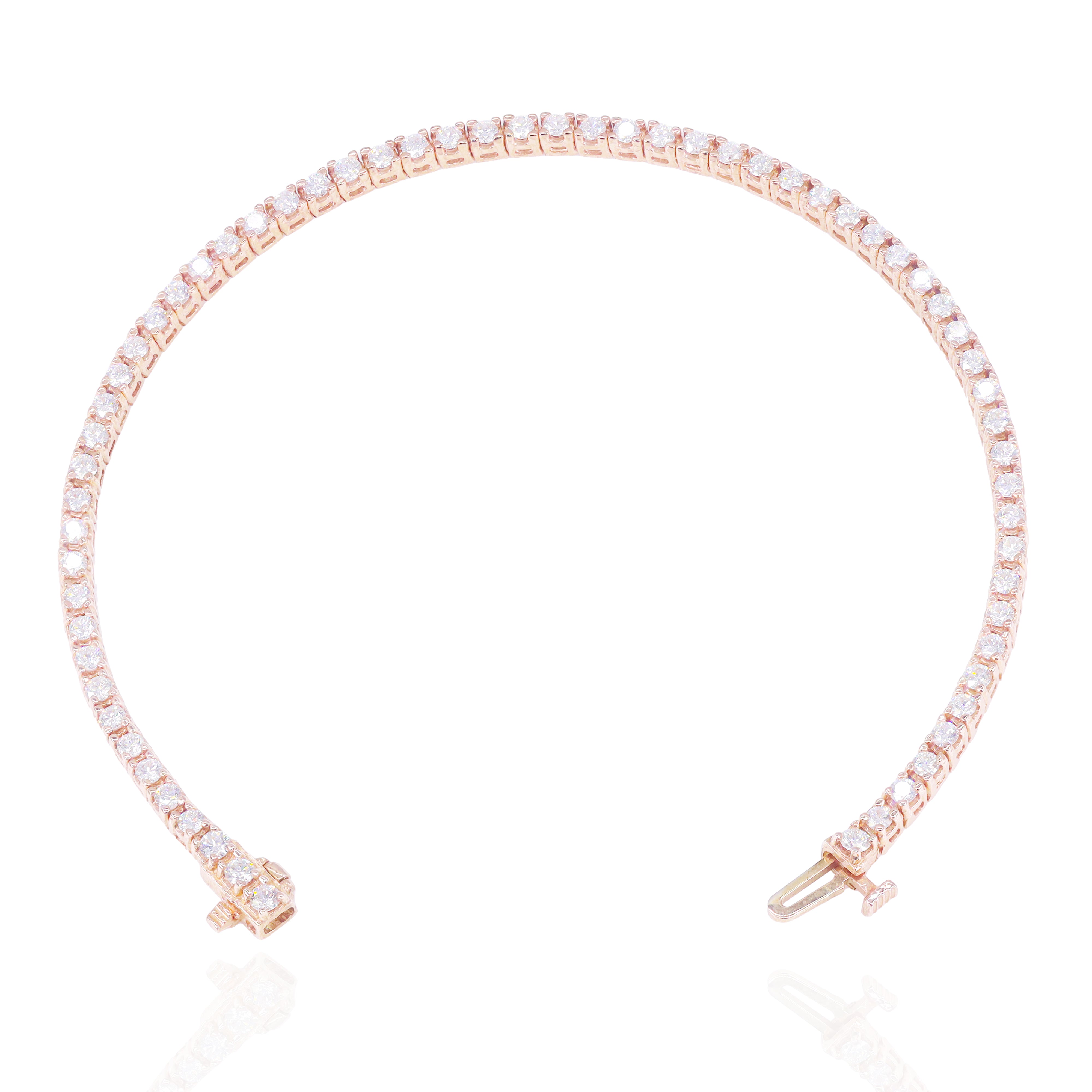 5-Pointer Rose Gold Diamond Tennis Bracelet