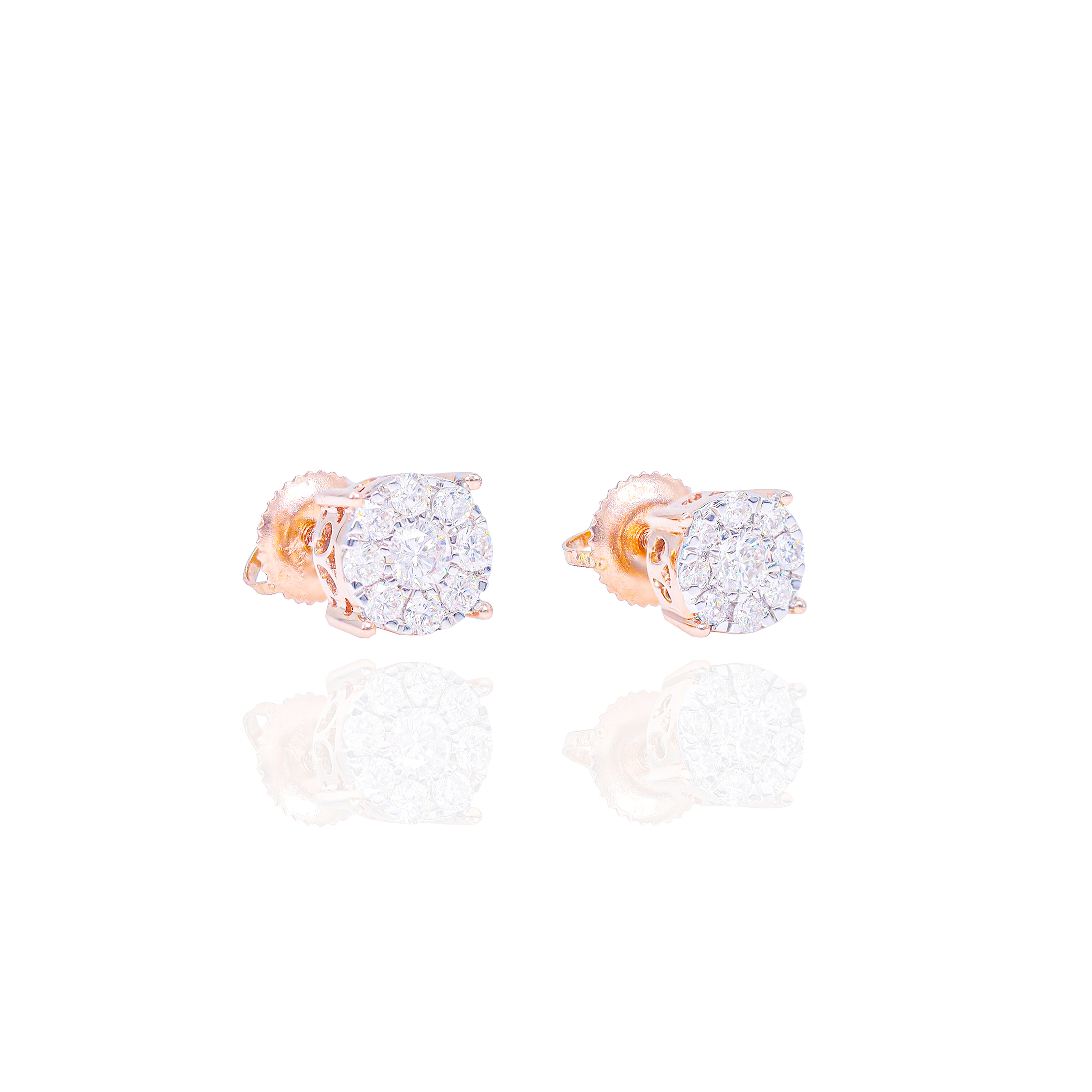 Multiple Sizes Diamond Cluster Earrings