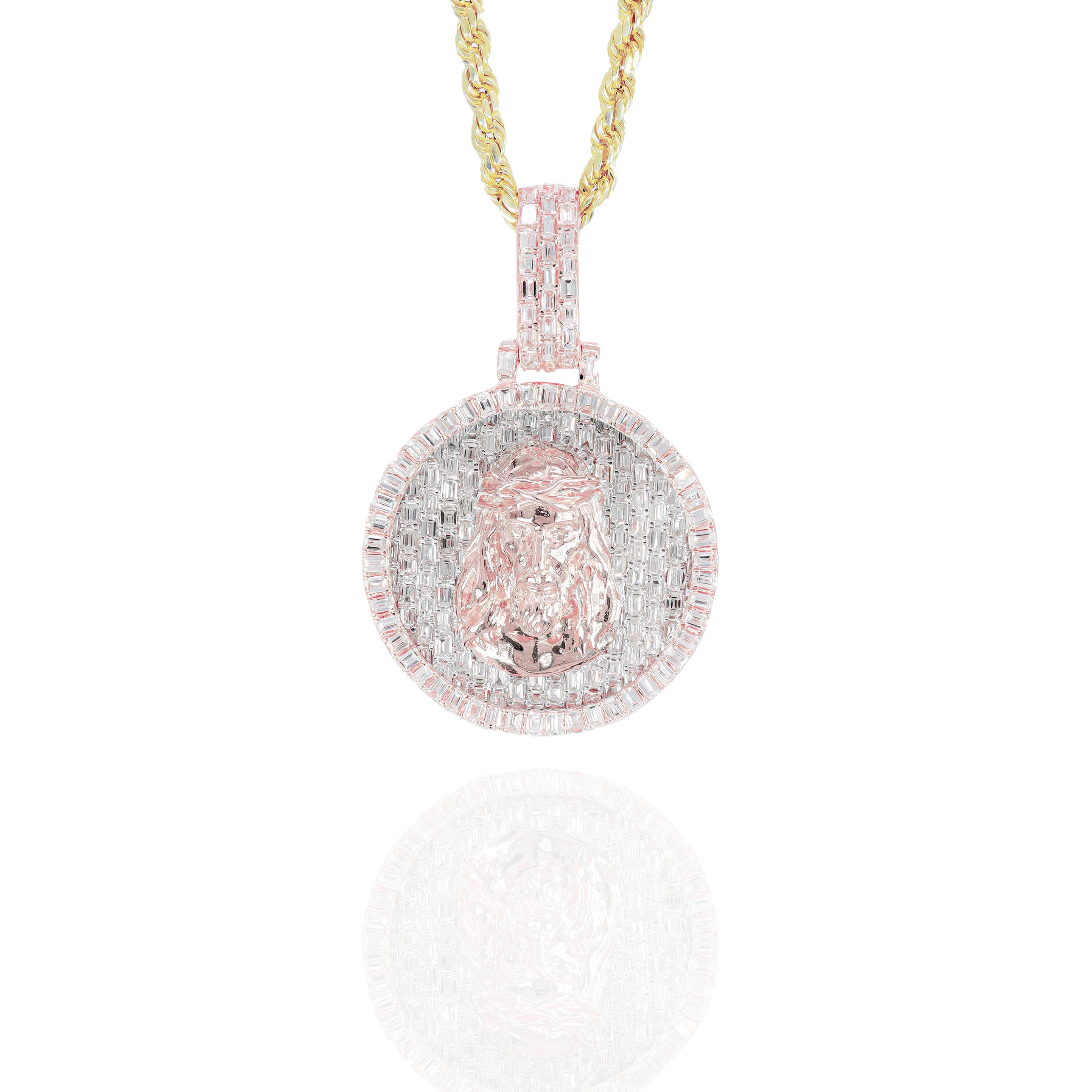 Jesus Piece Emerald Diamond Pendant