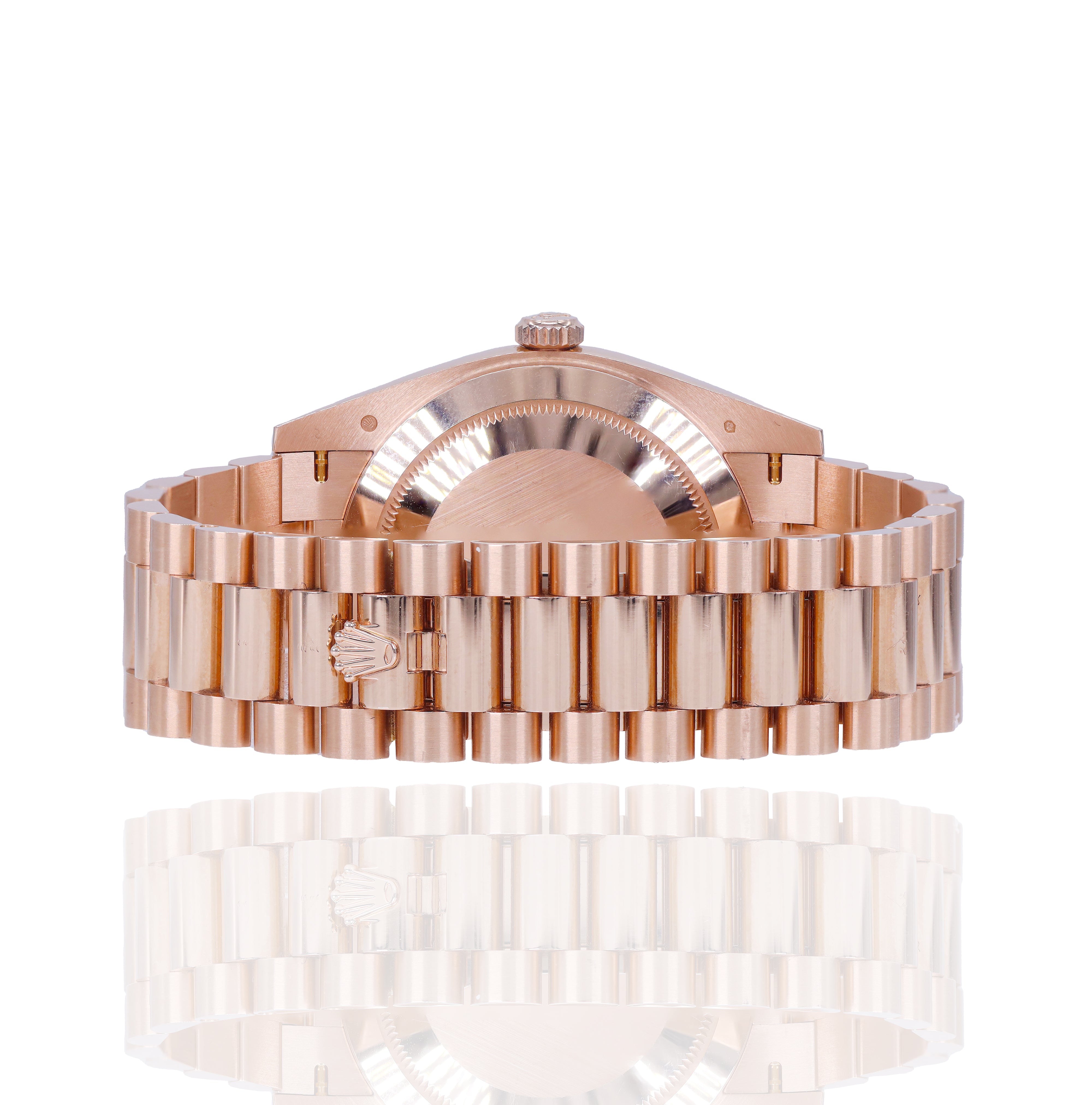 Rolex 228235 Day-Date 40mm Everose Gold Eisenkiesel Meteorite Baguette Diamond Dial