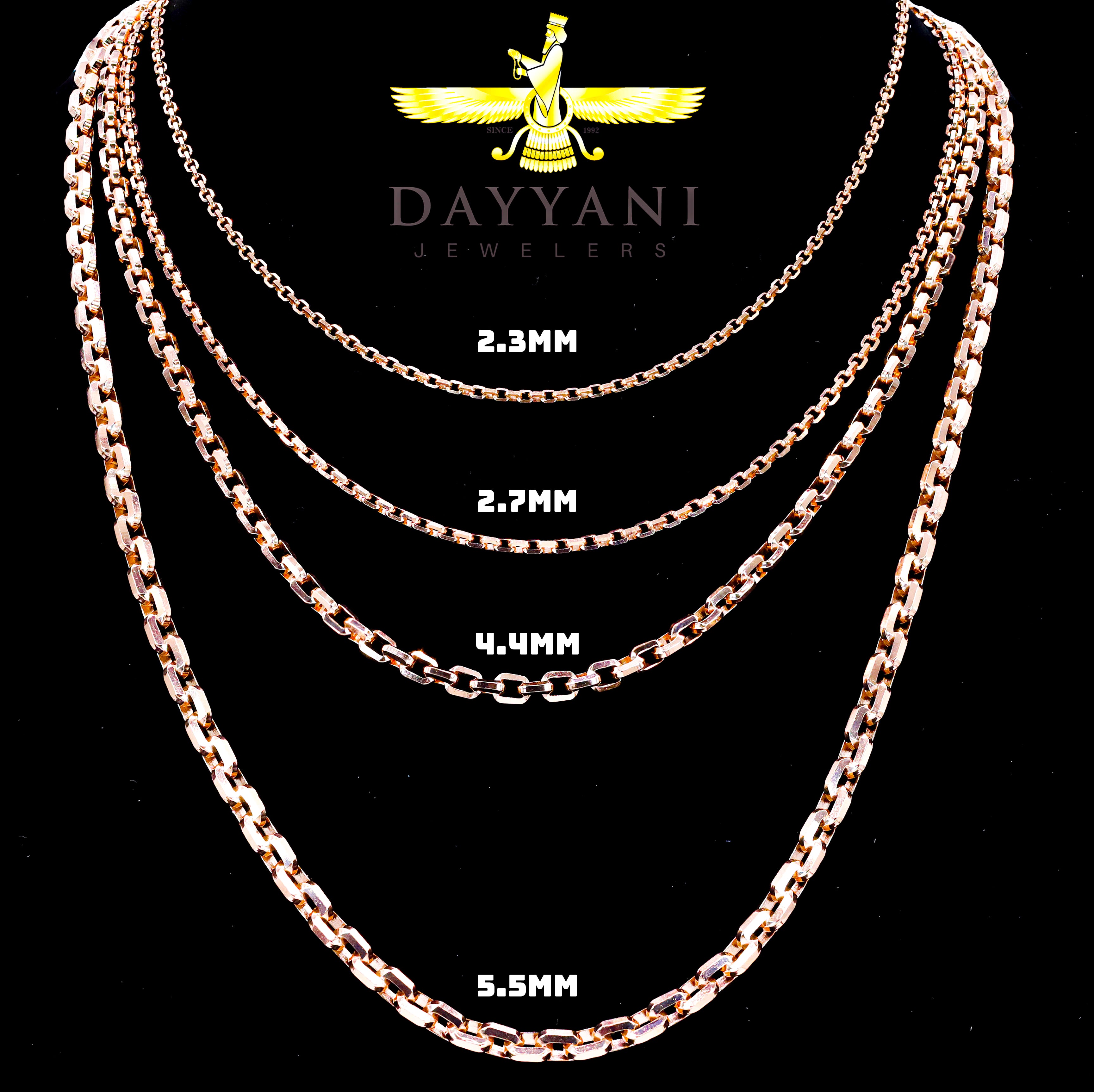 14KT Solid Hermes Link Rose Gold Chain