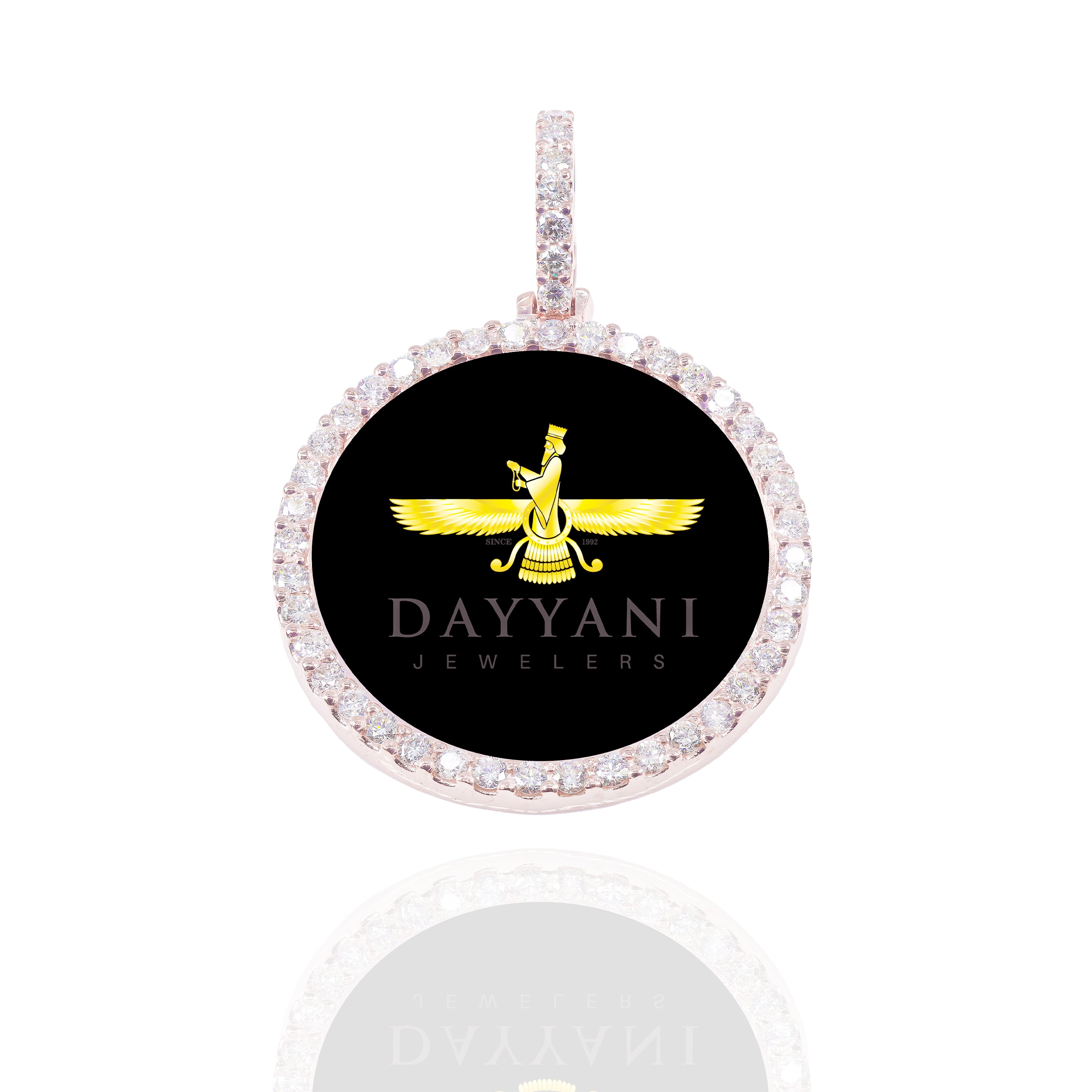 1.40 Inch Rose Gold Memory Diamond Pendant