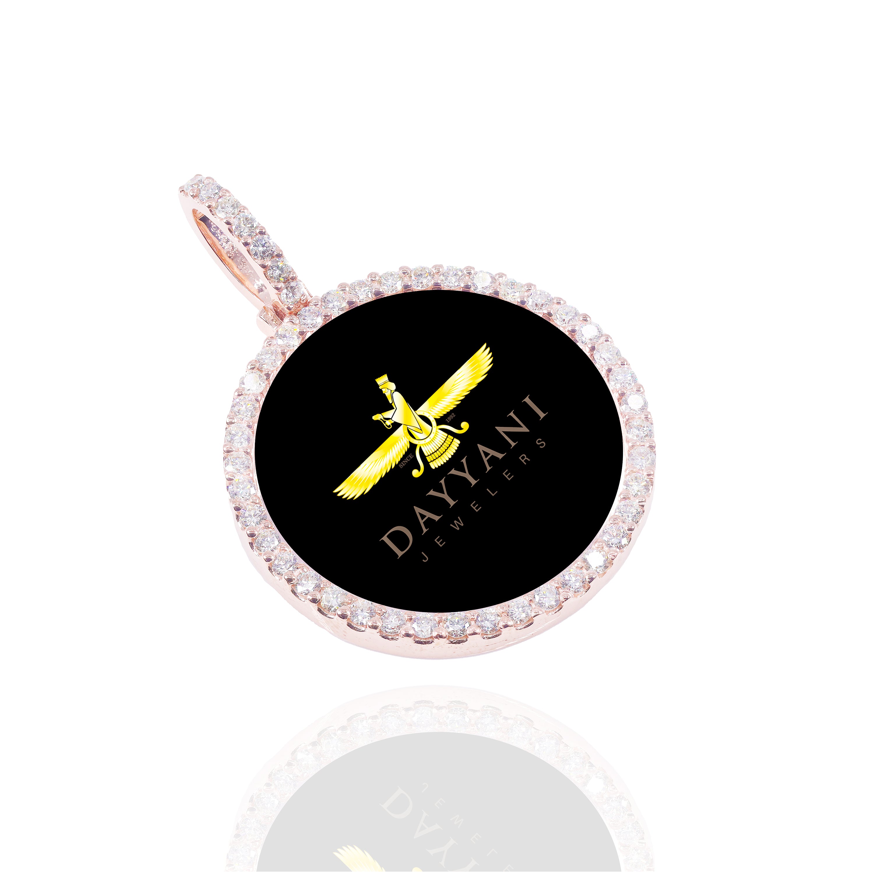 1.40 Inch Rose Gold Memory Diamond Pendant