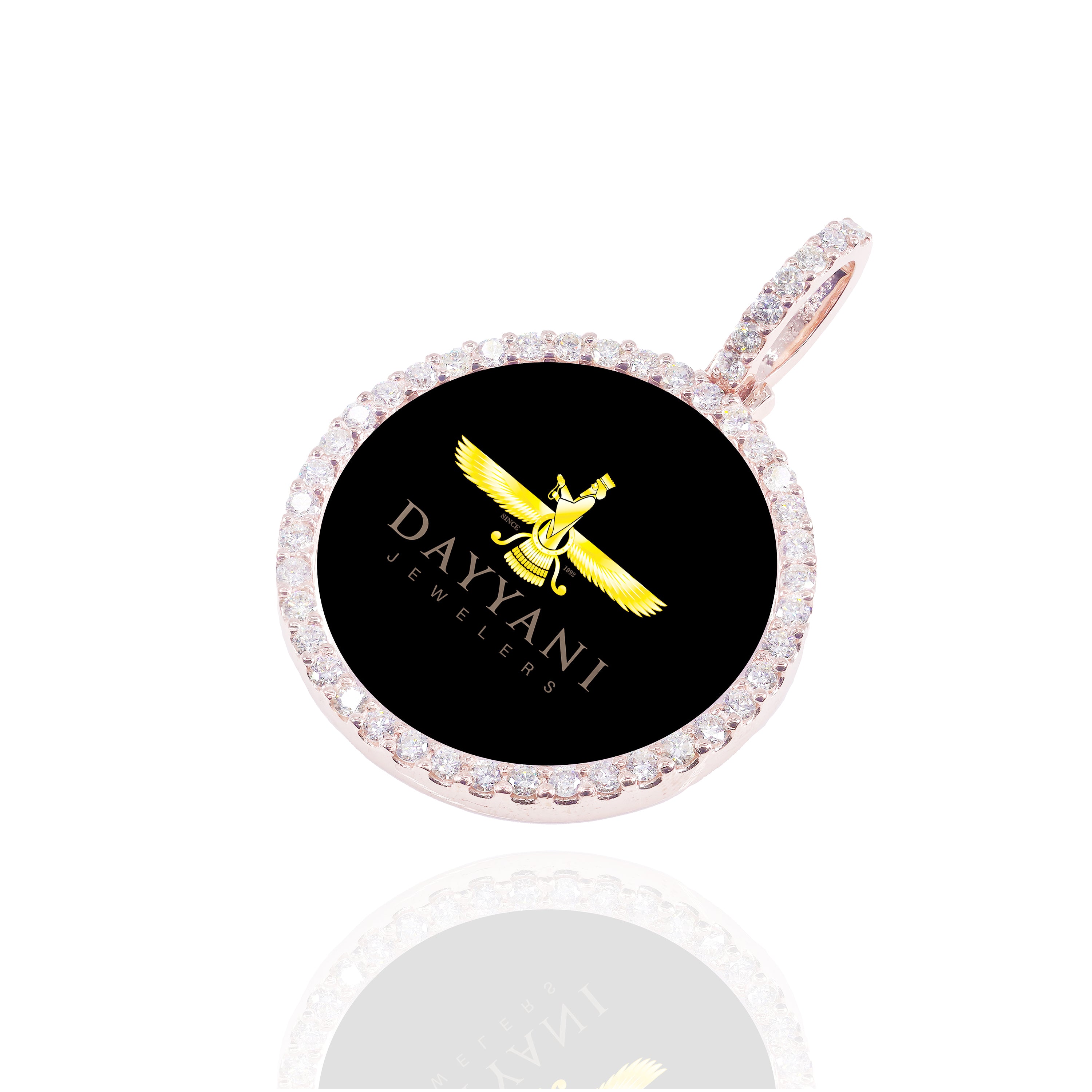 1.40 Inch Rose Gold Memory Diamond Pendant