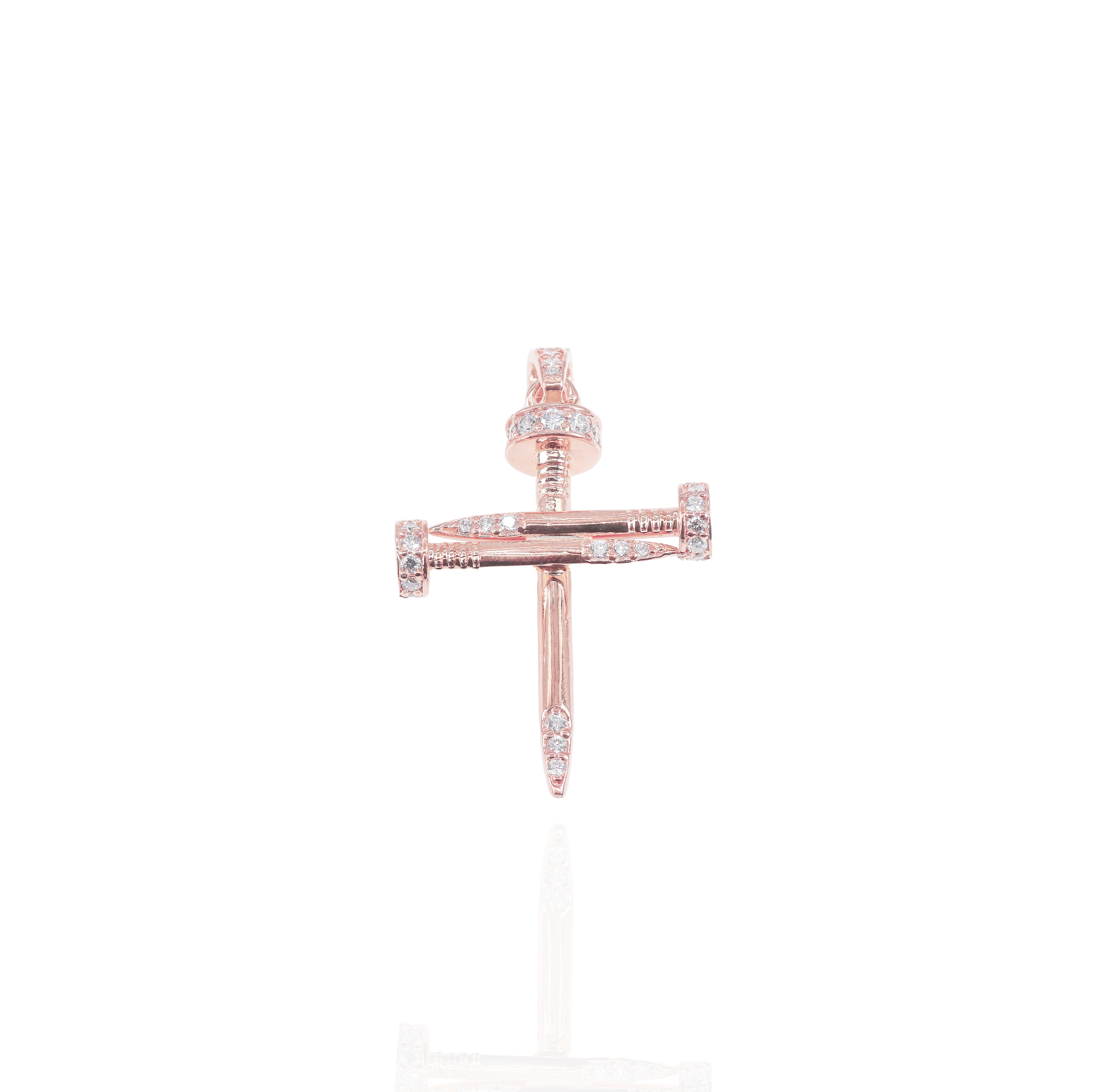Diamond Nail Cross Pendant