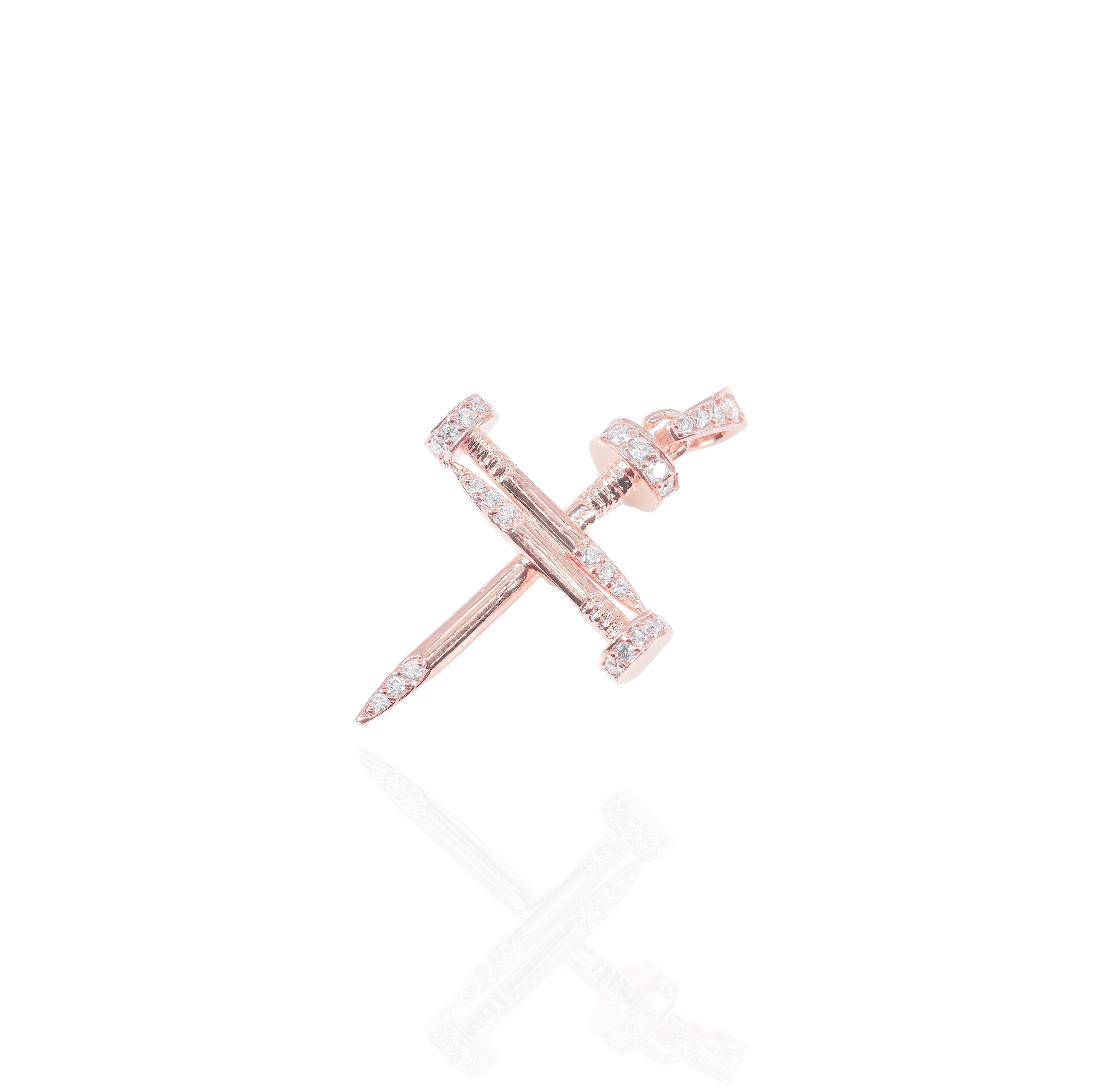 Diamond Nail Cross Pendant