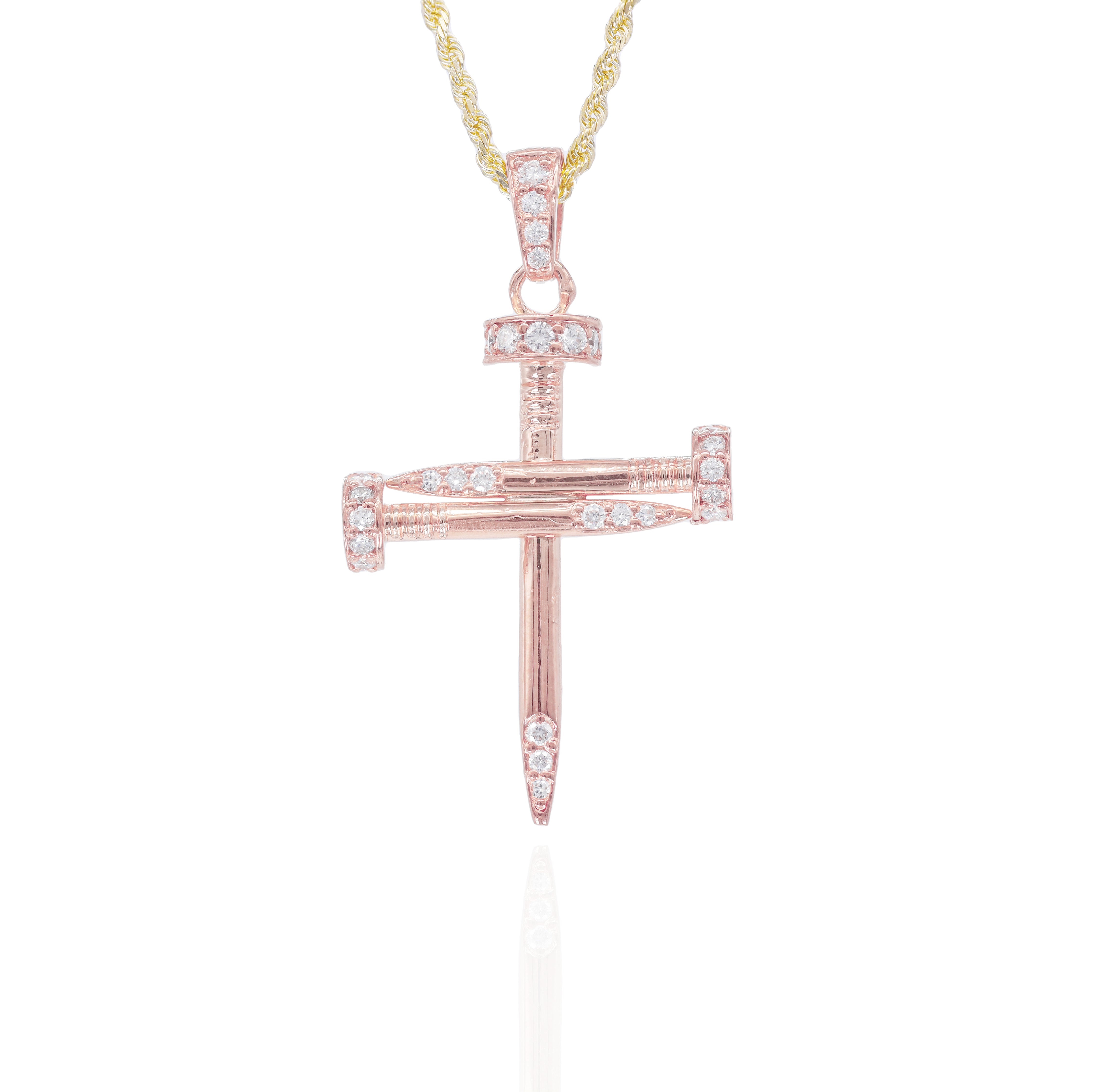 Diamond Nail Cross Pendant