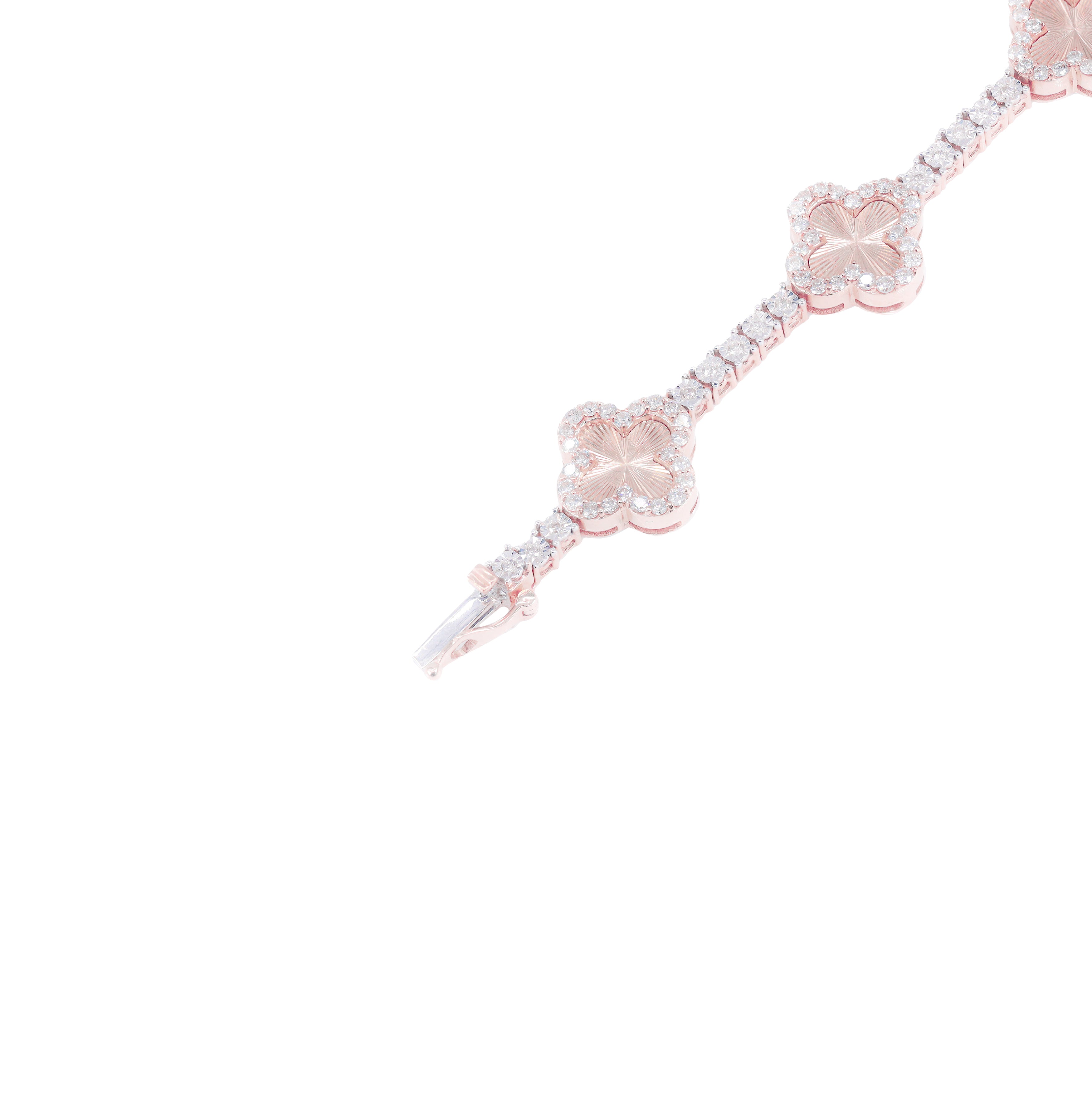 Fluted Clover Diamond Tennis Chain