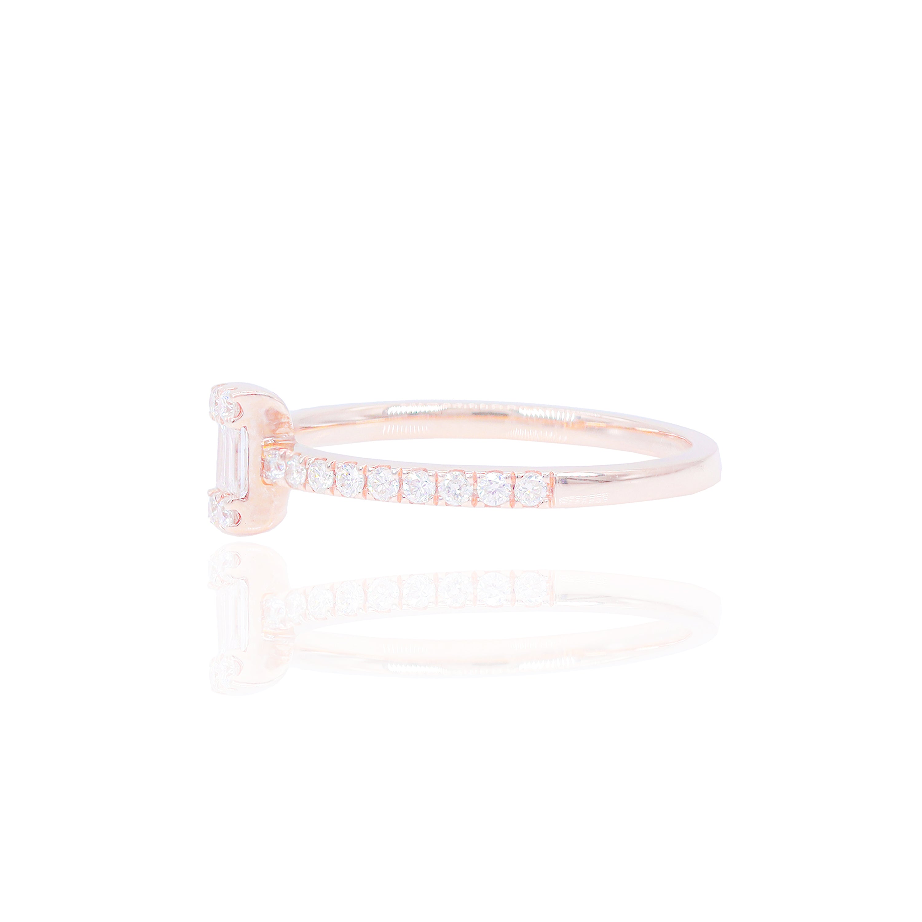 Rectangle Shape Baguettes Diamond Ring Band