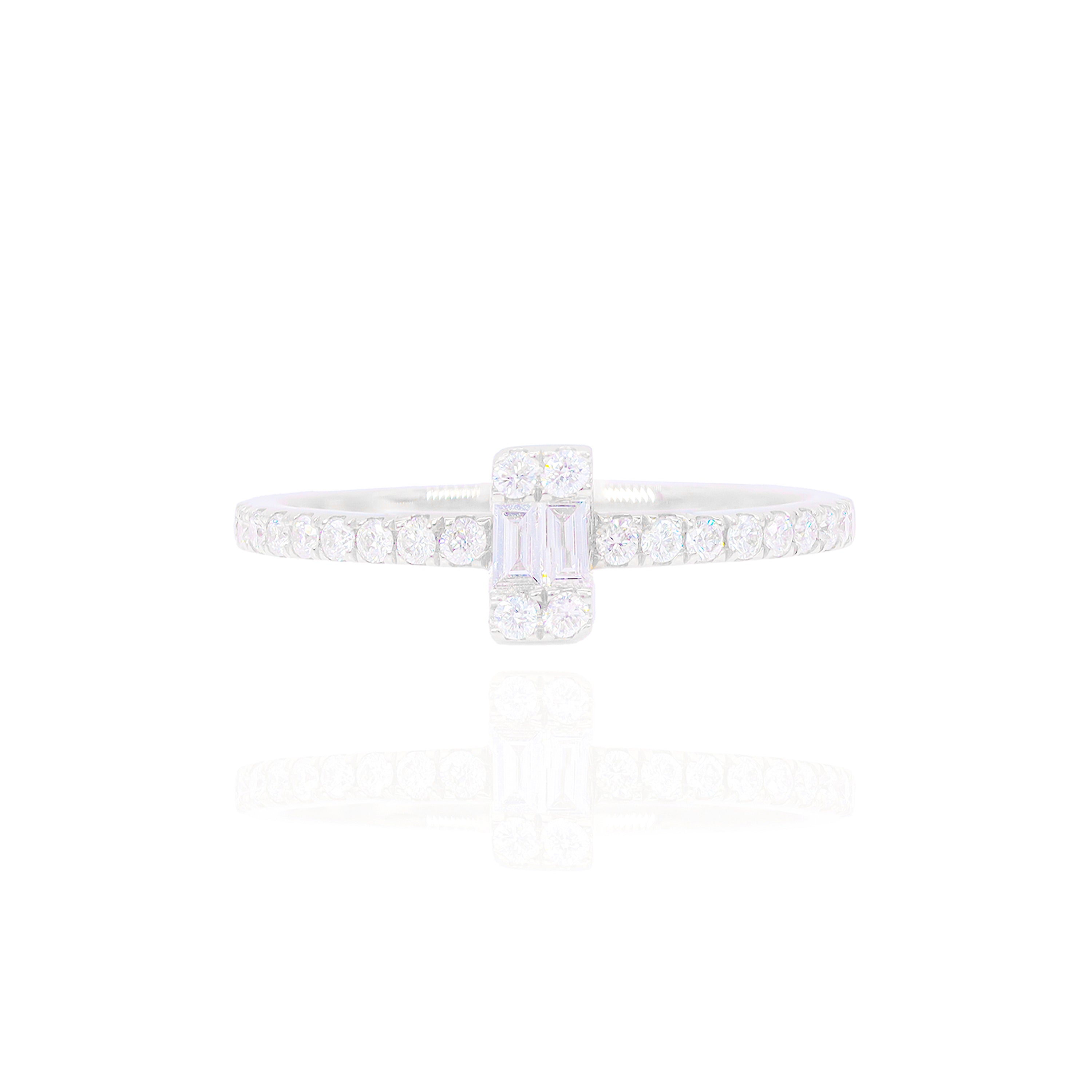 Rectangle Shape Baguettes Diamond Ring Band