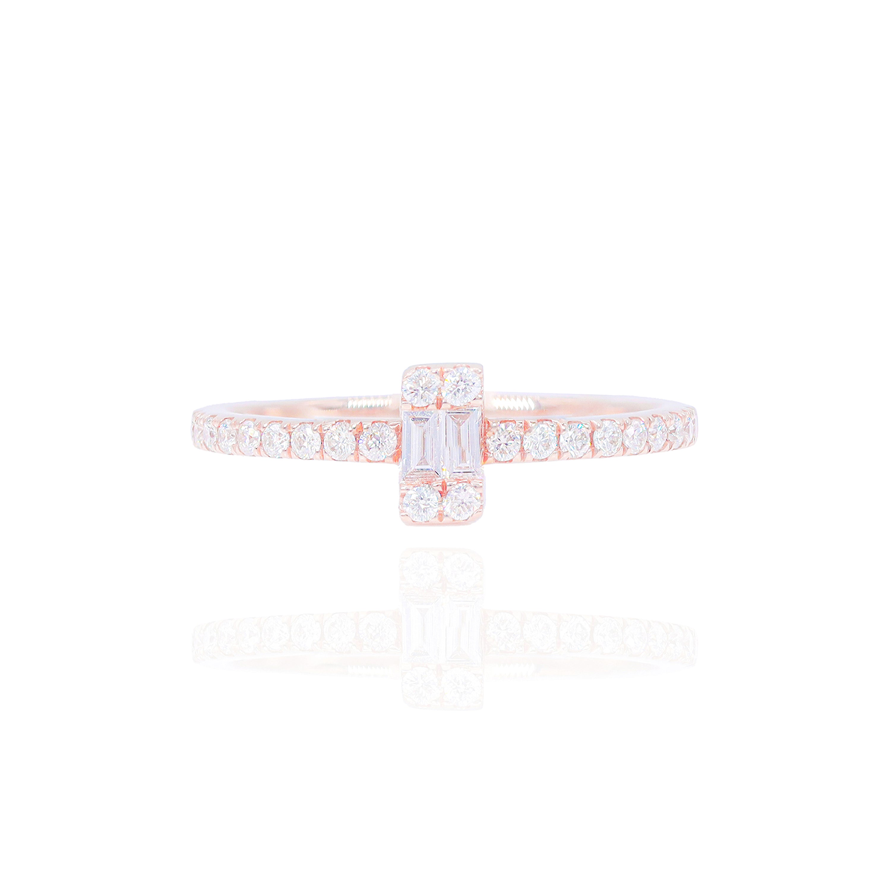 Rectangle Shape Baguettes Diamond Ring Band