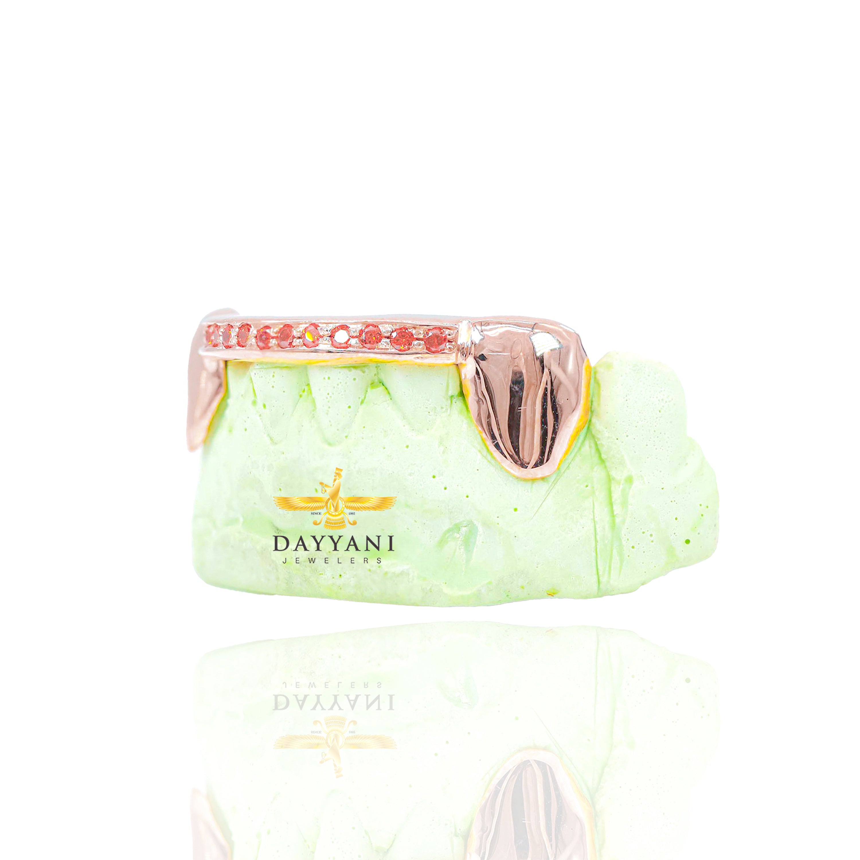 Custom ANY COLOR Gemstone One Row Bar Gold Grillz