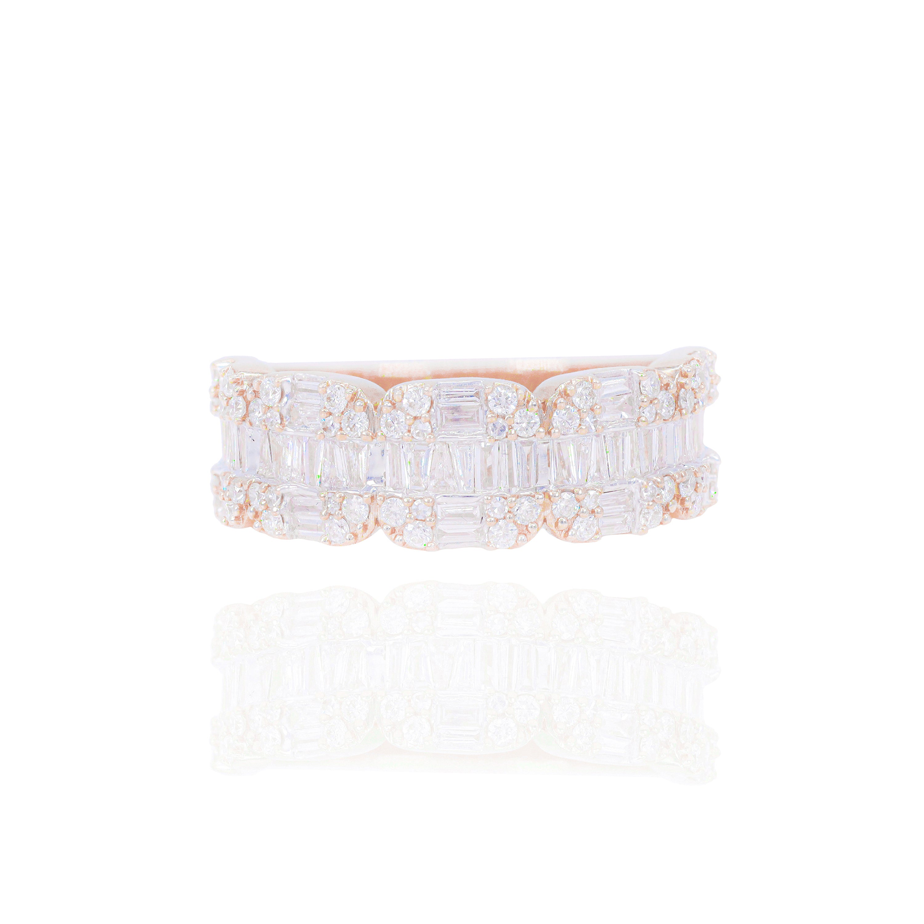 5 Sectional Baguette Diamond Ring