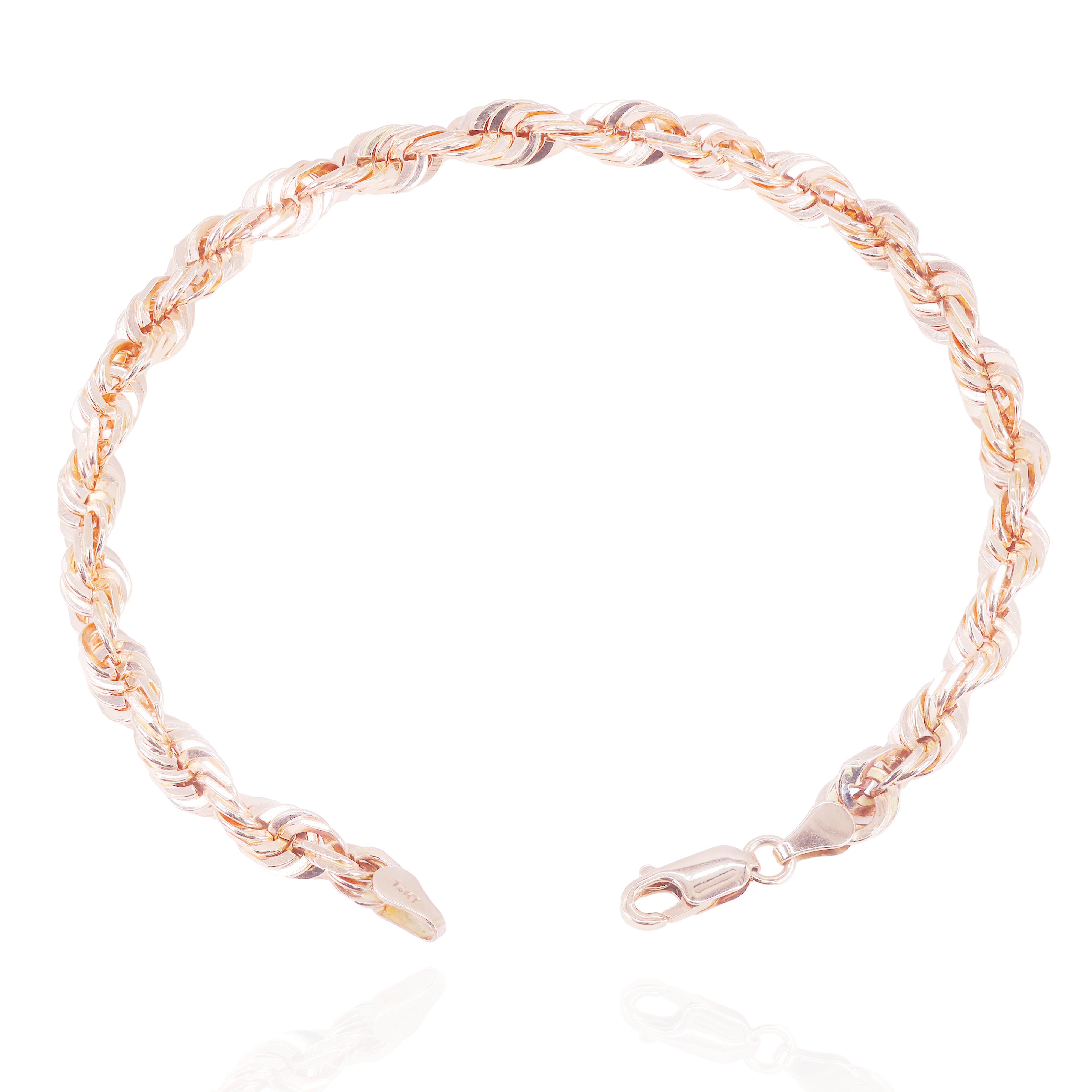 14KT Rose Gold Solid Rope Bracelet