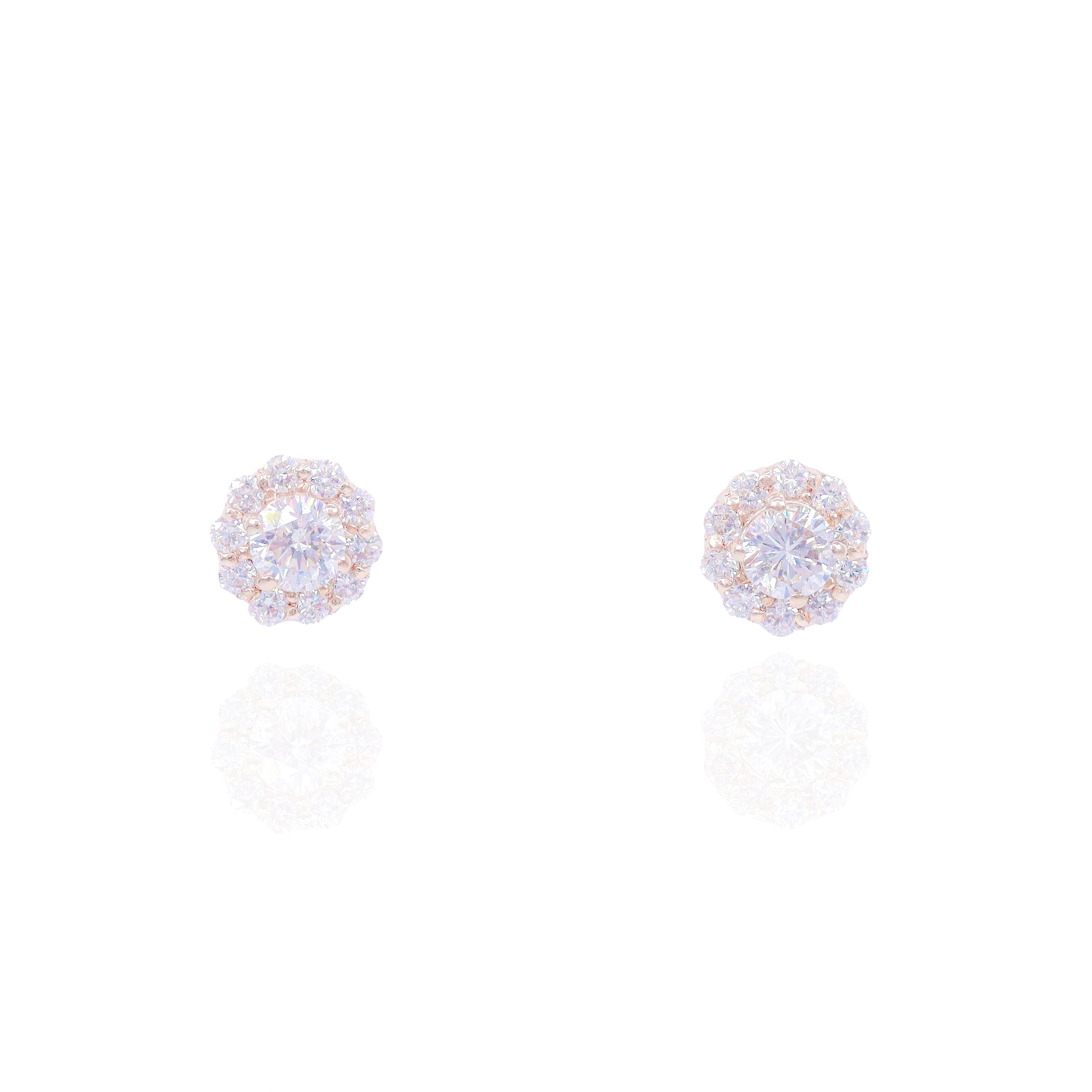 Half Carat Diamond Rose Gold Earrings