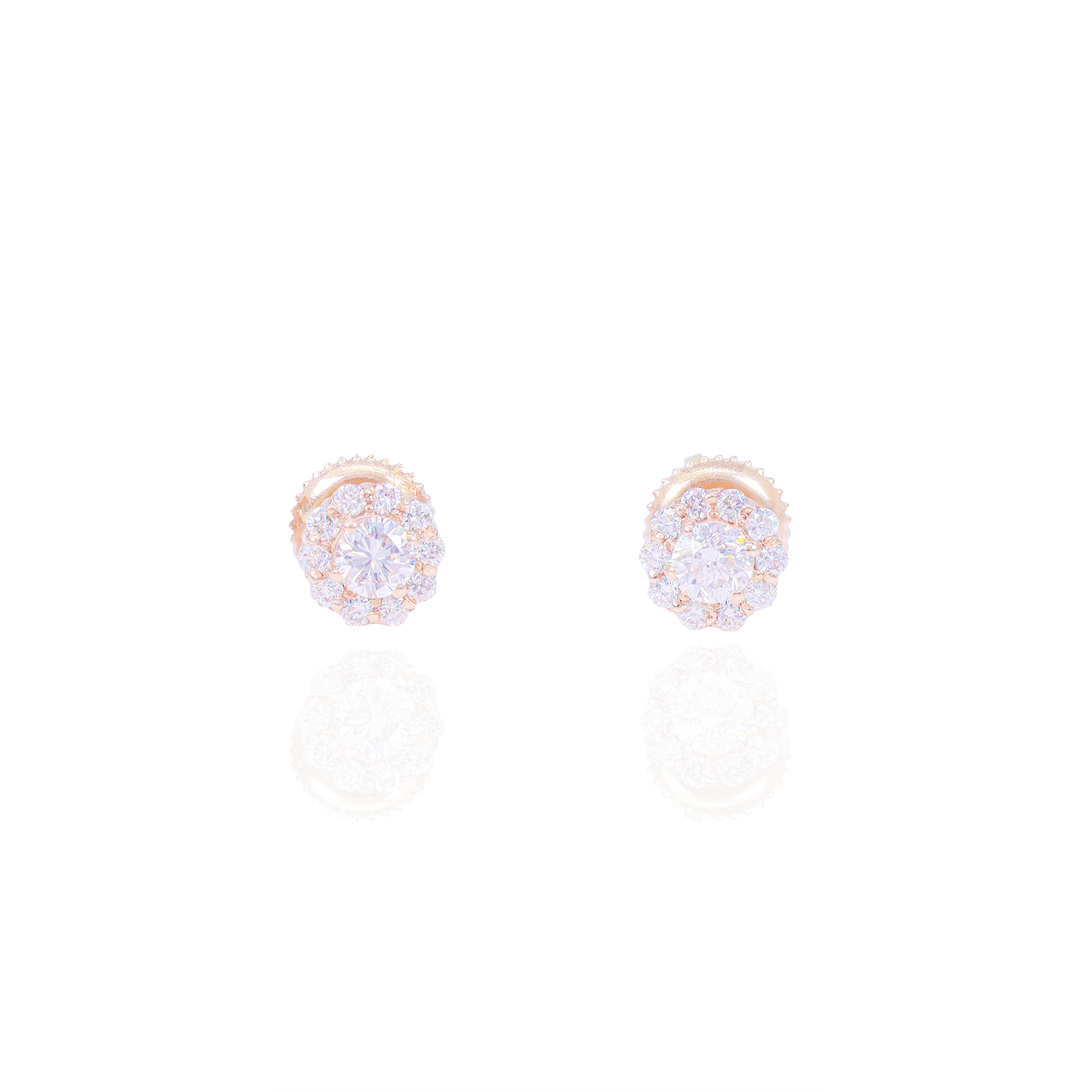 Half Carat Diamond Rose Gold Earrings