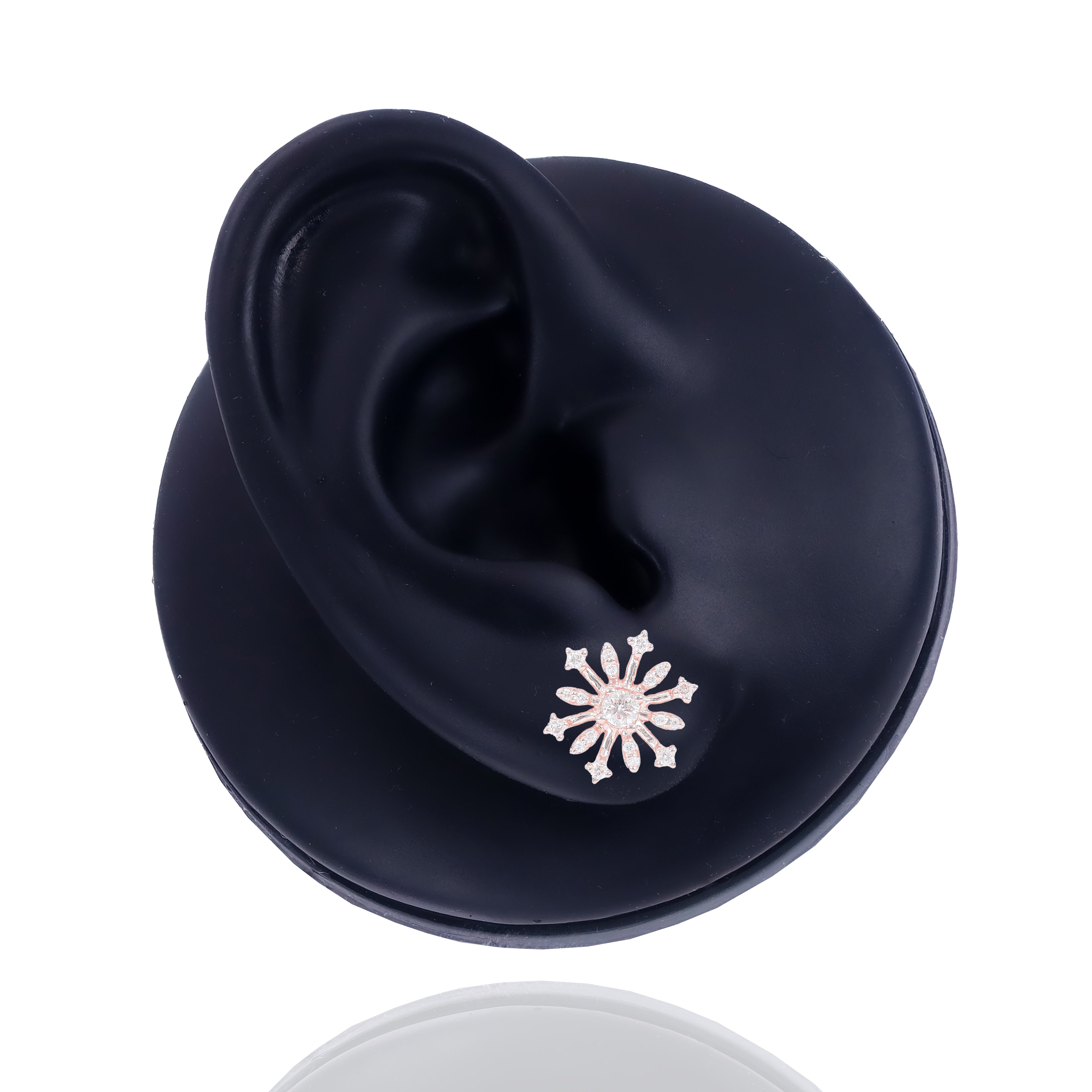 Open Style Snowflake Diamond Earrings