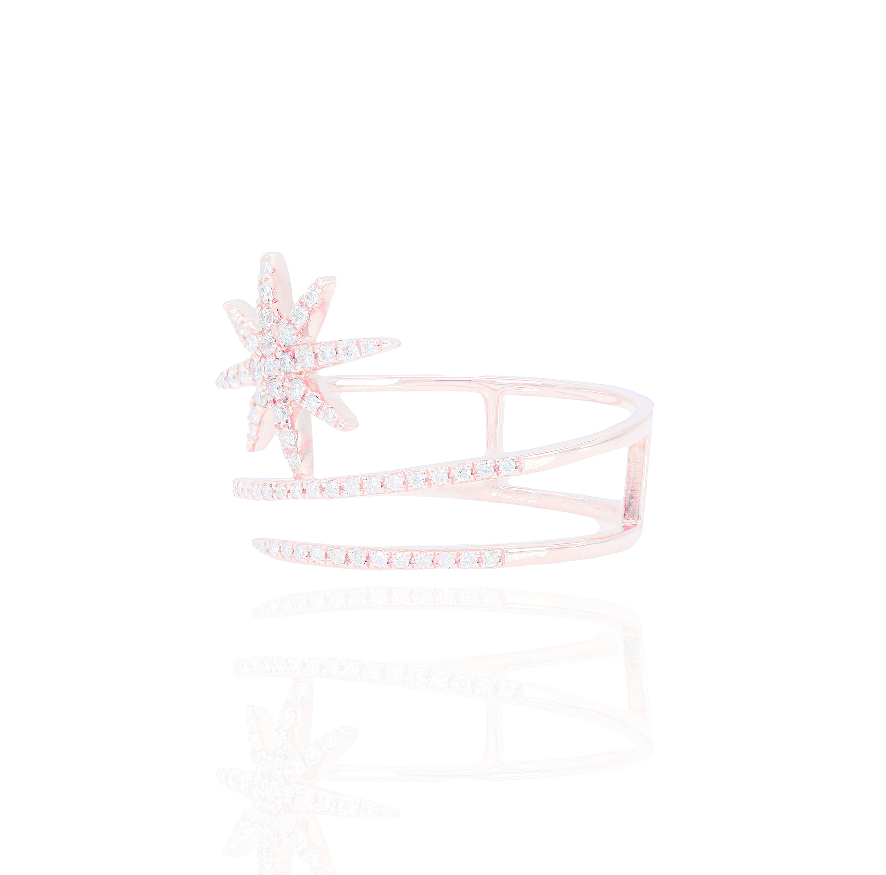 Spiral Star Diamond Ring
