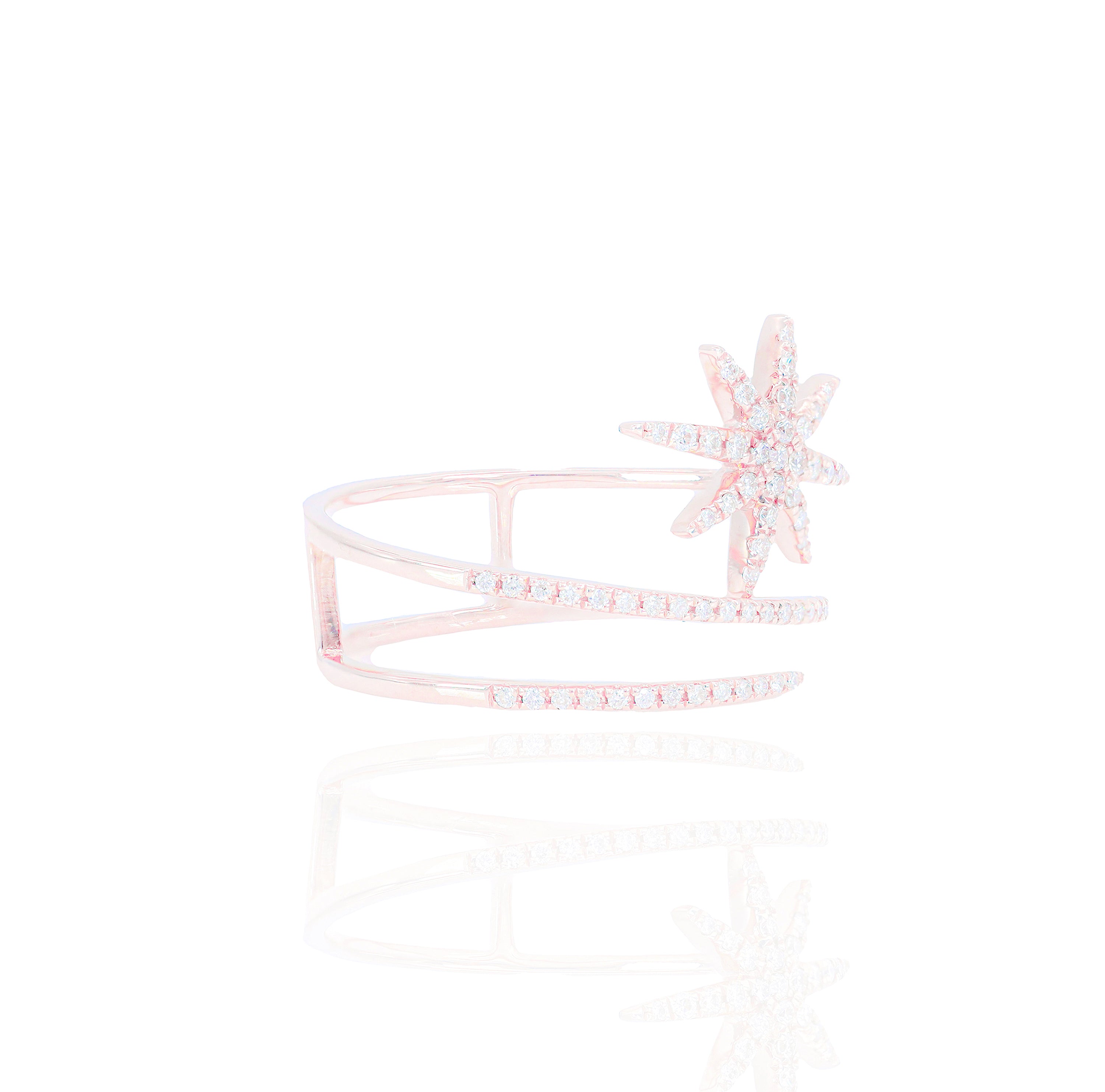 Spiral Star Diamond Ring