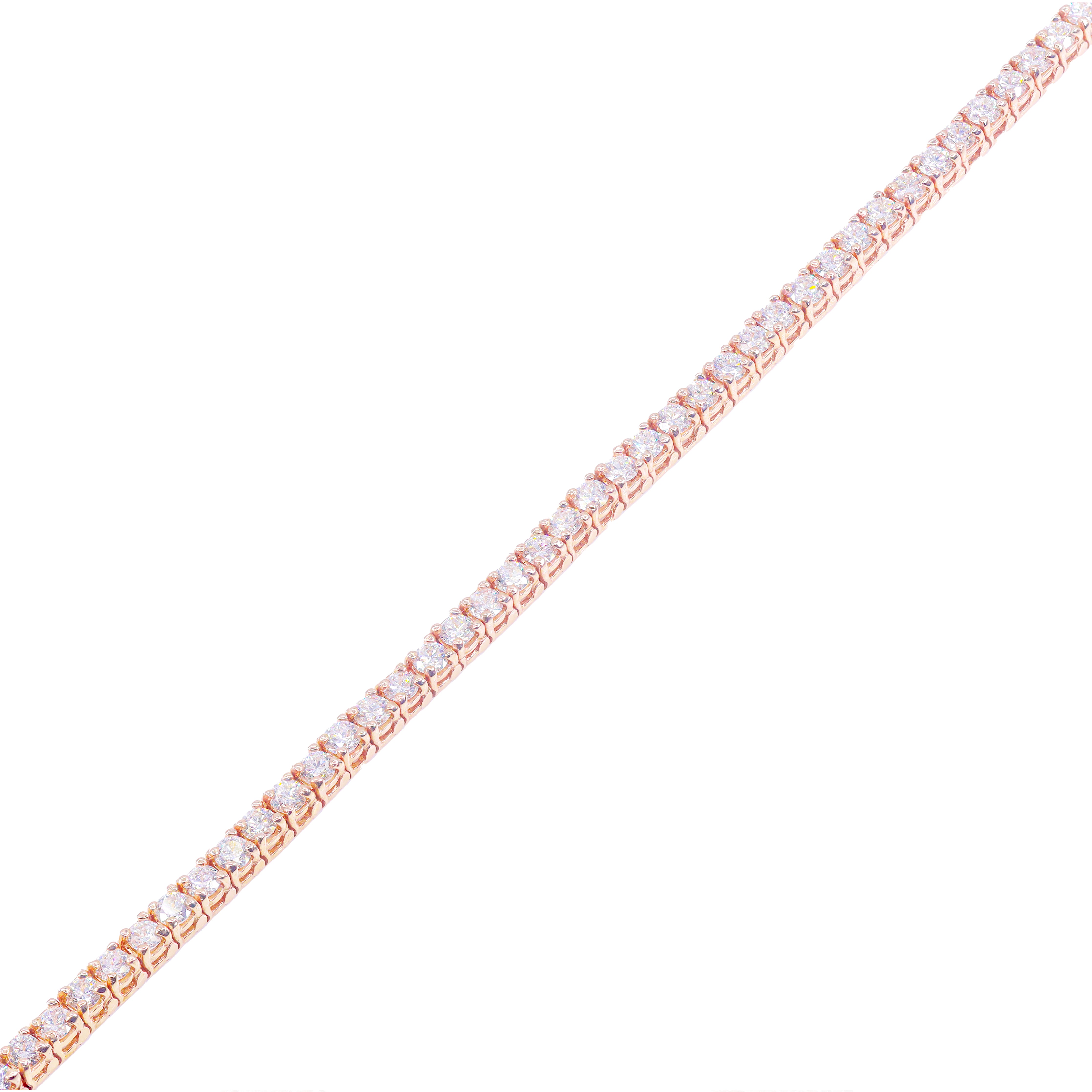 10-Pointer Rose Gold Diamond Tennis Bracelet