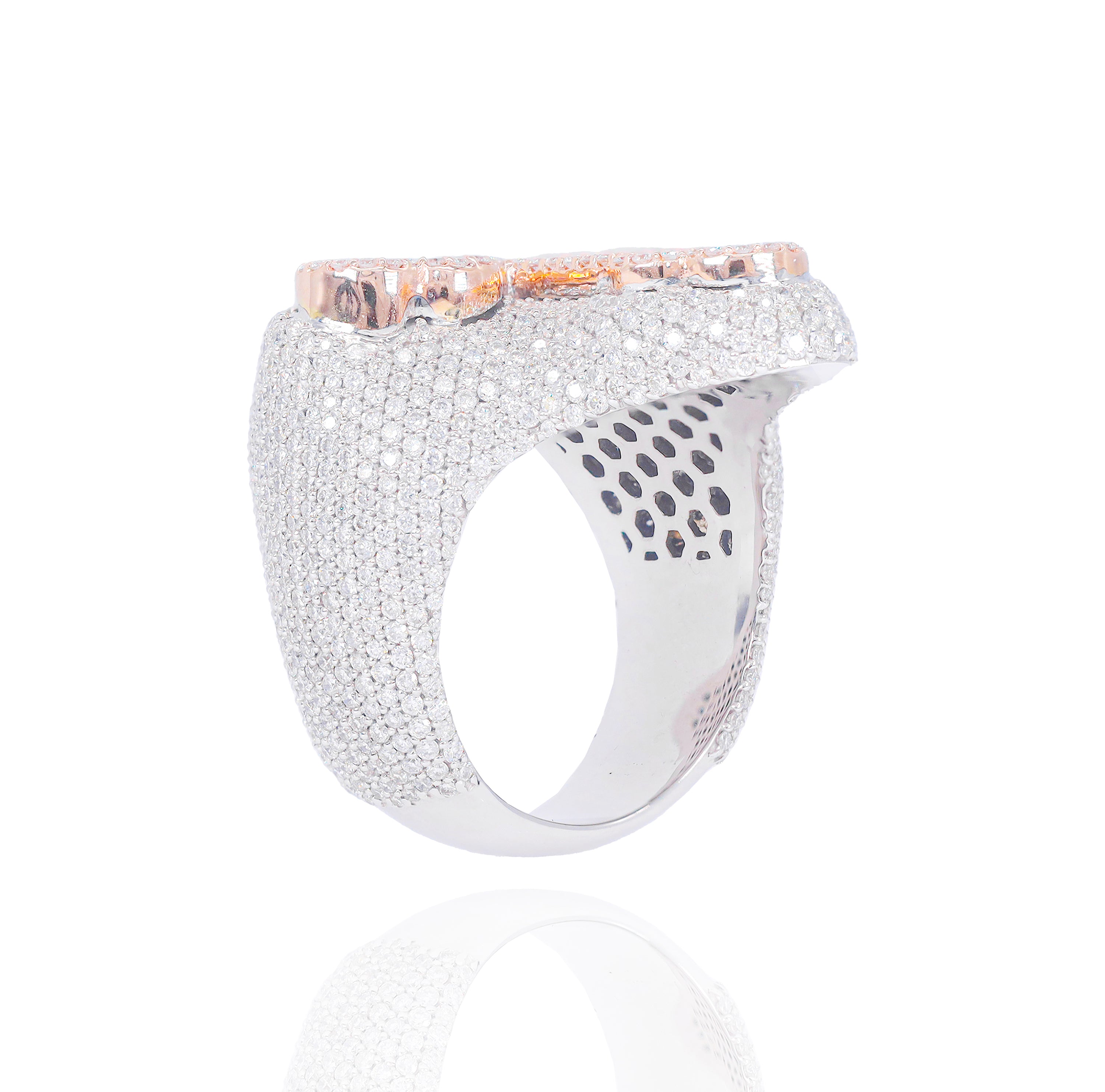 Two-Tone Diamond Cross Ring
