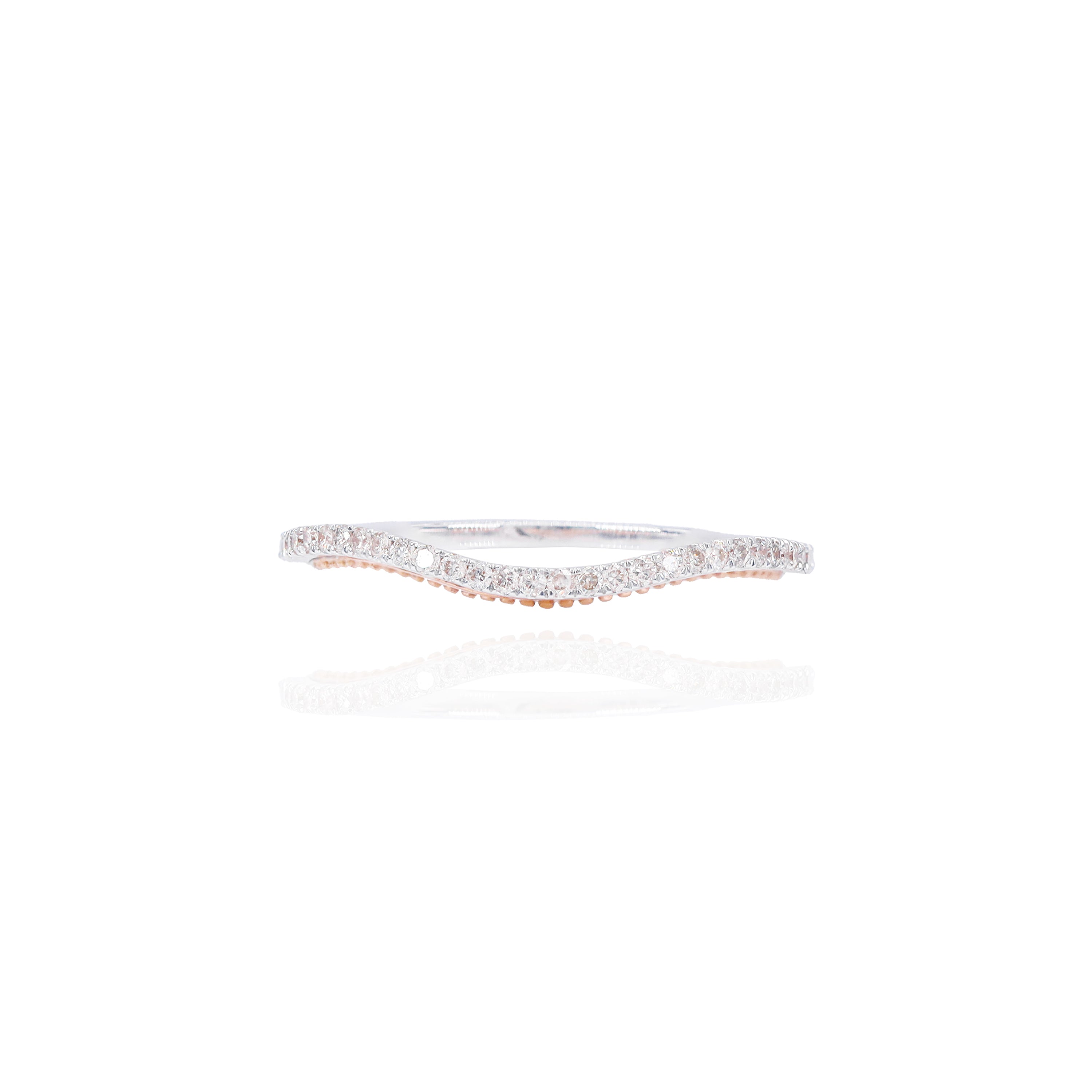 Round Shape with Halo Two-Tone Diamond Engagement Ring & Band