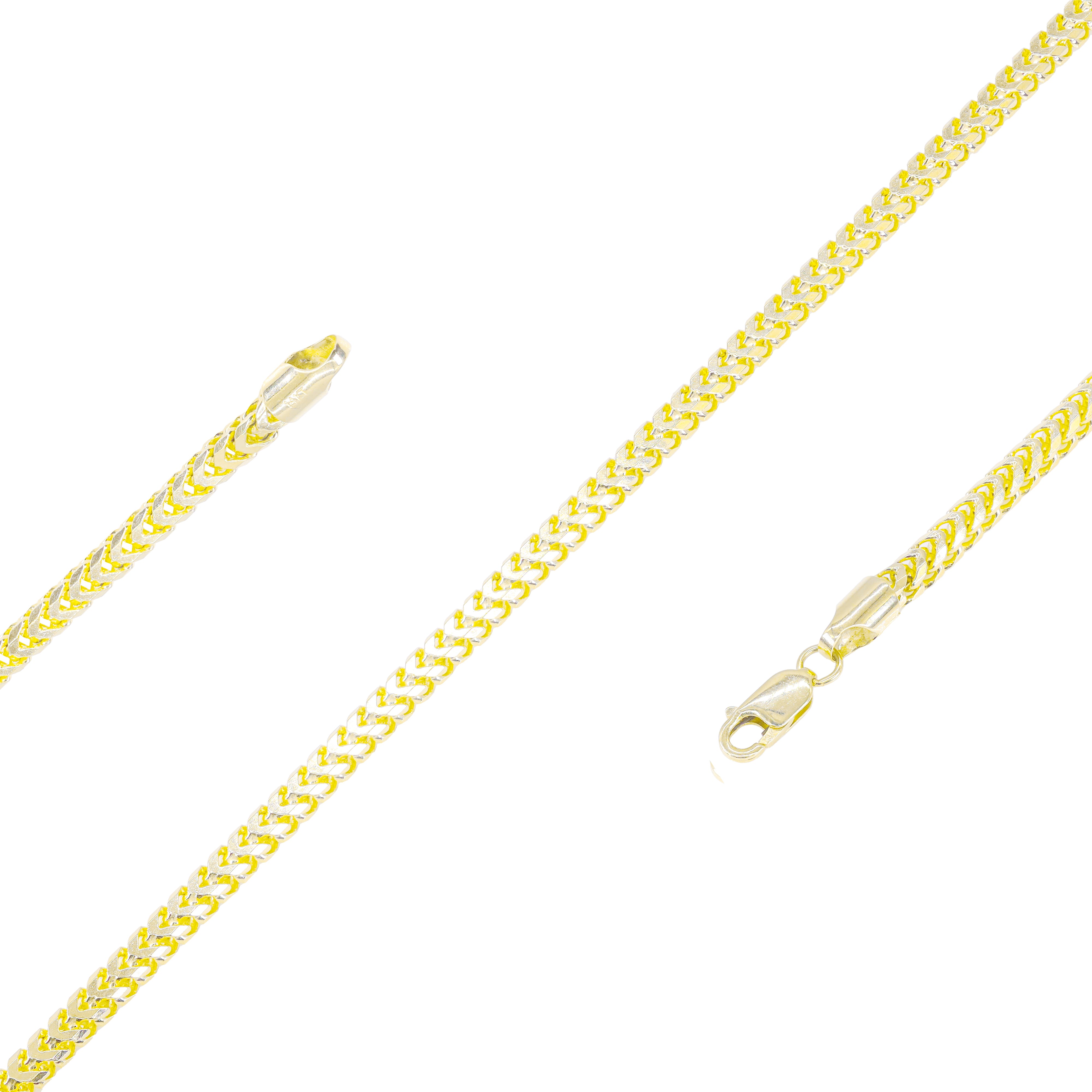 14KT Italian Rounded Franco Yellow Gold Chain
