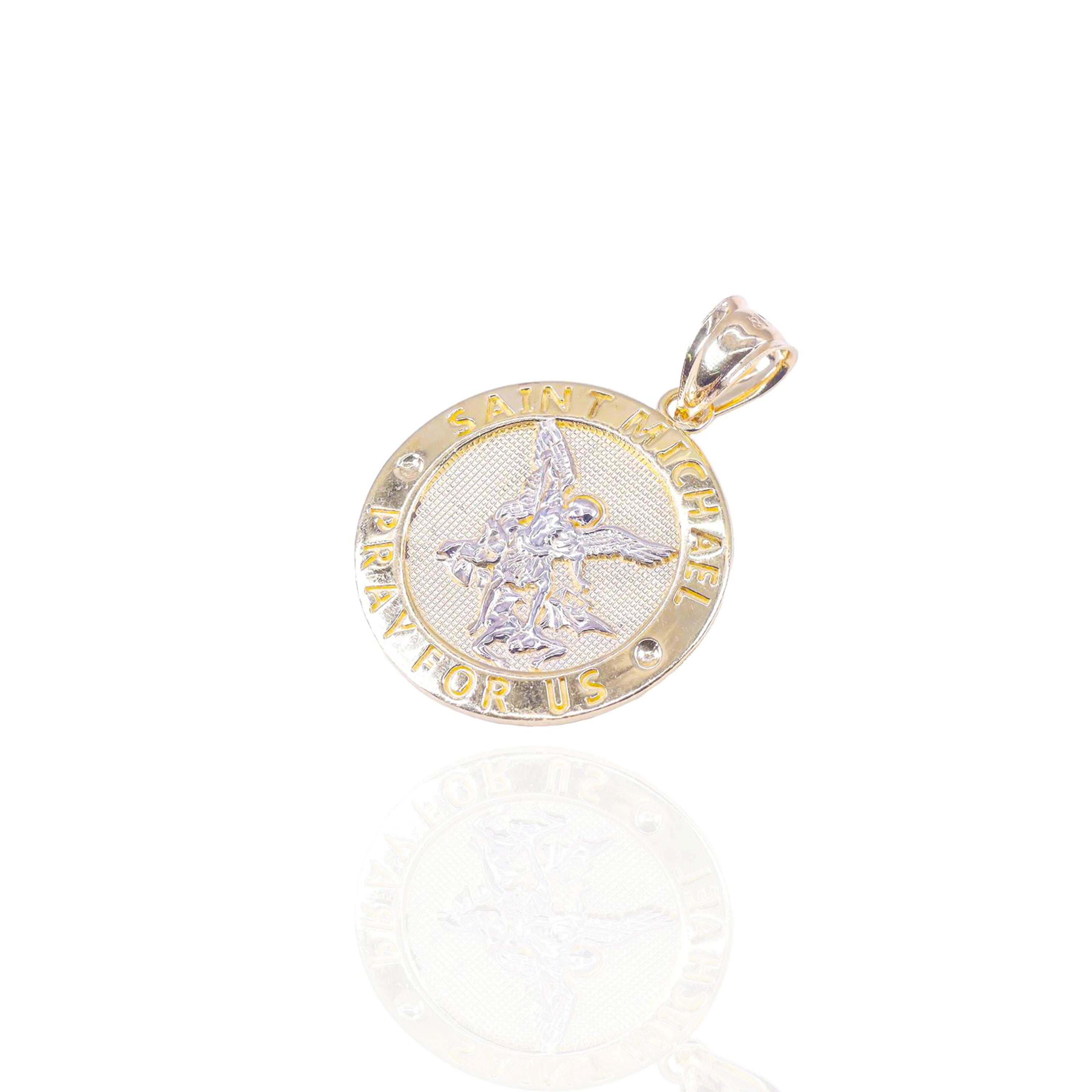 St. Michael Circle Gold Pendant