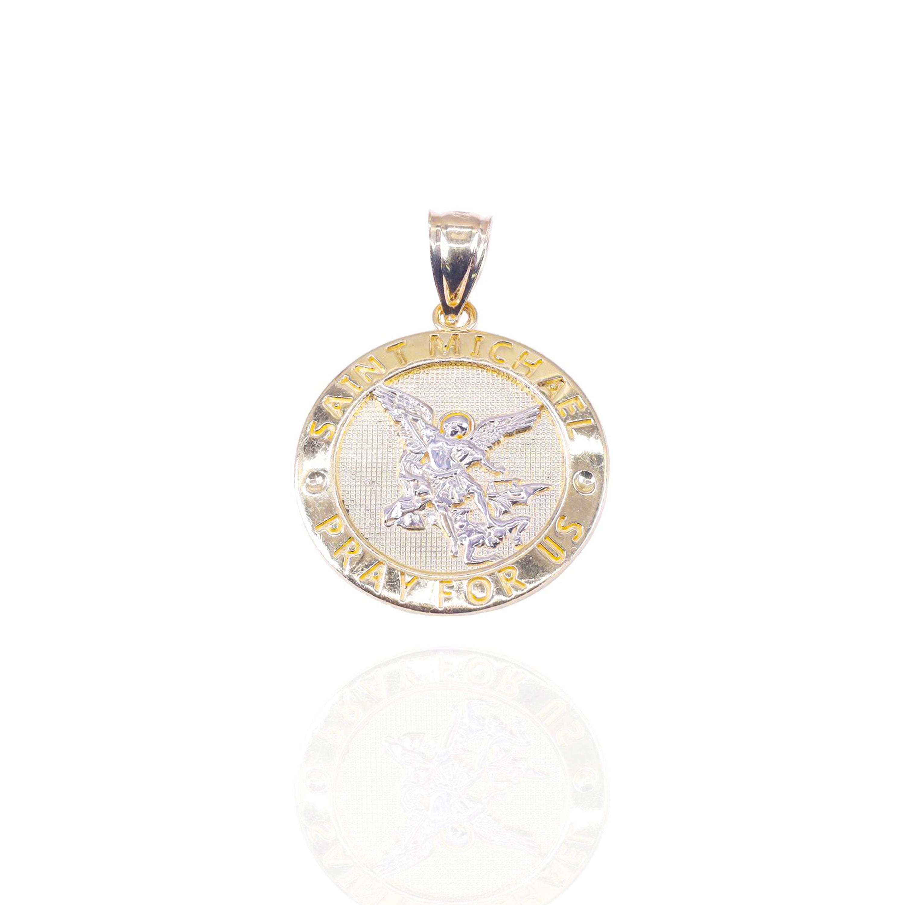 St. Michael Circle Gold Pendant