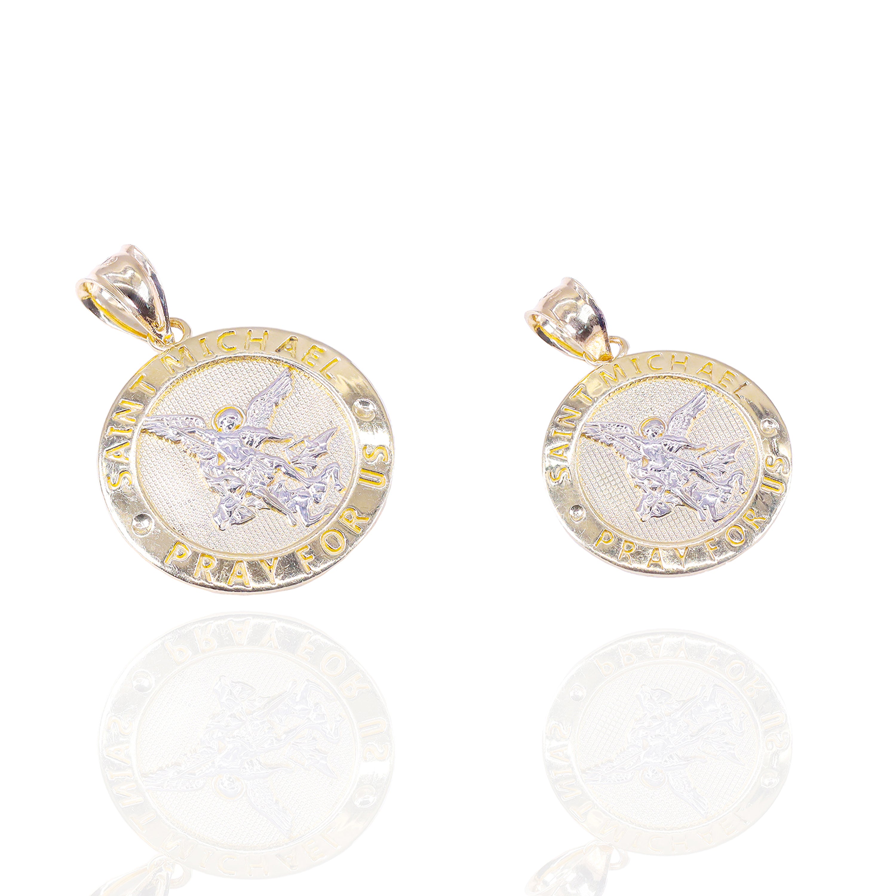 St. Michael Circle Gold Pendant