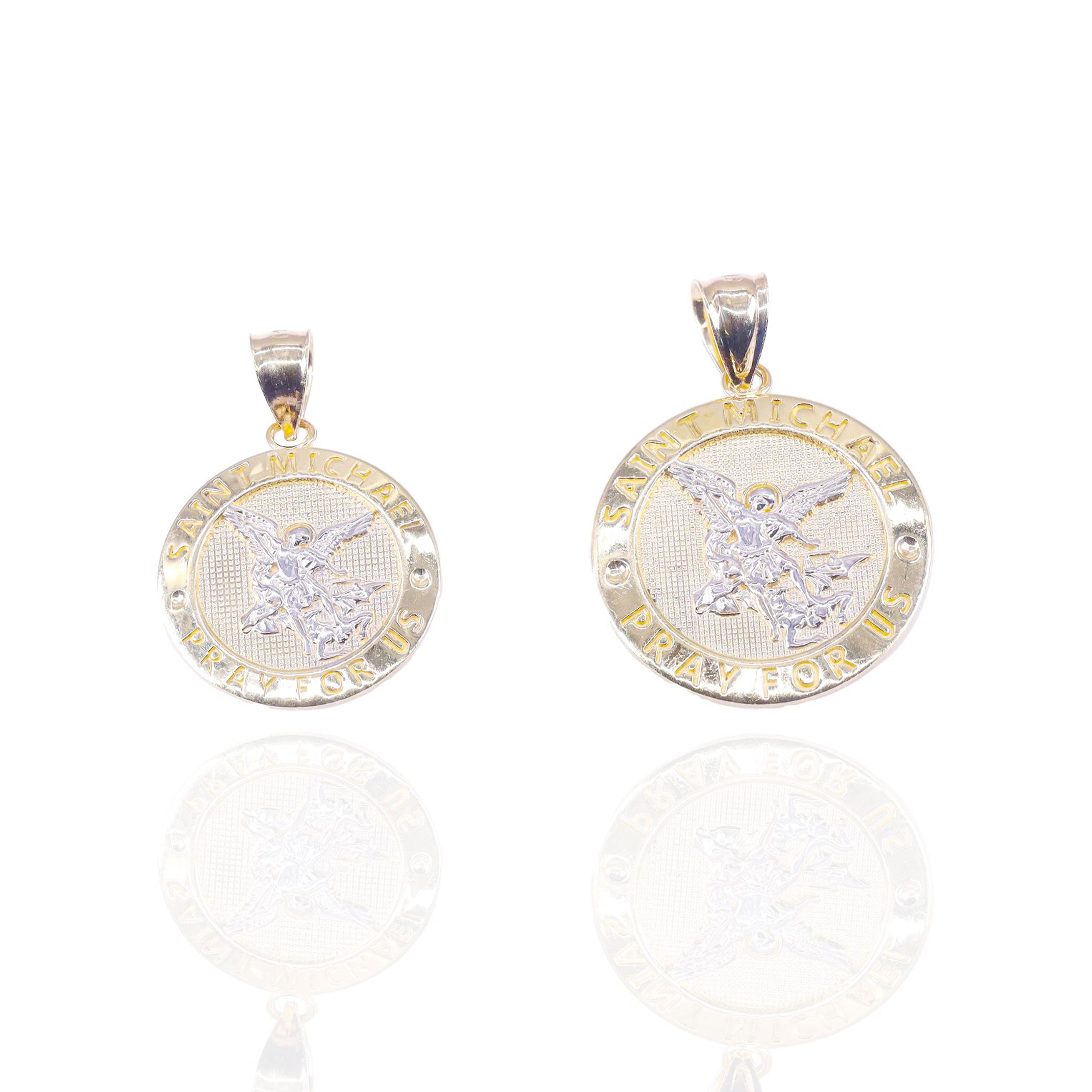 St. Michael Circle Gold Pendant