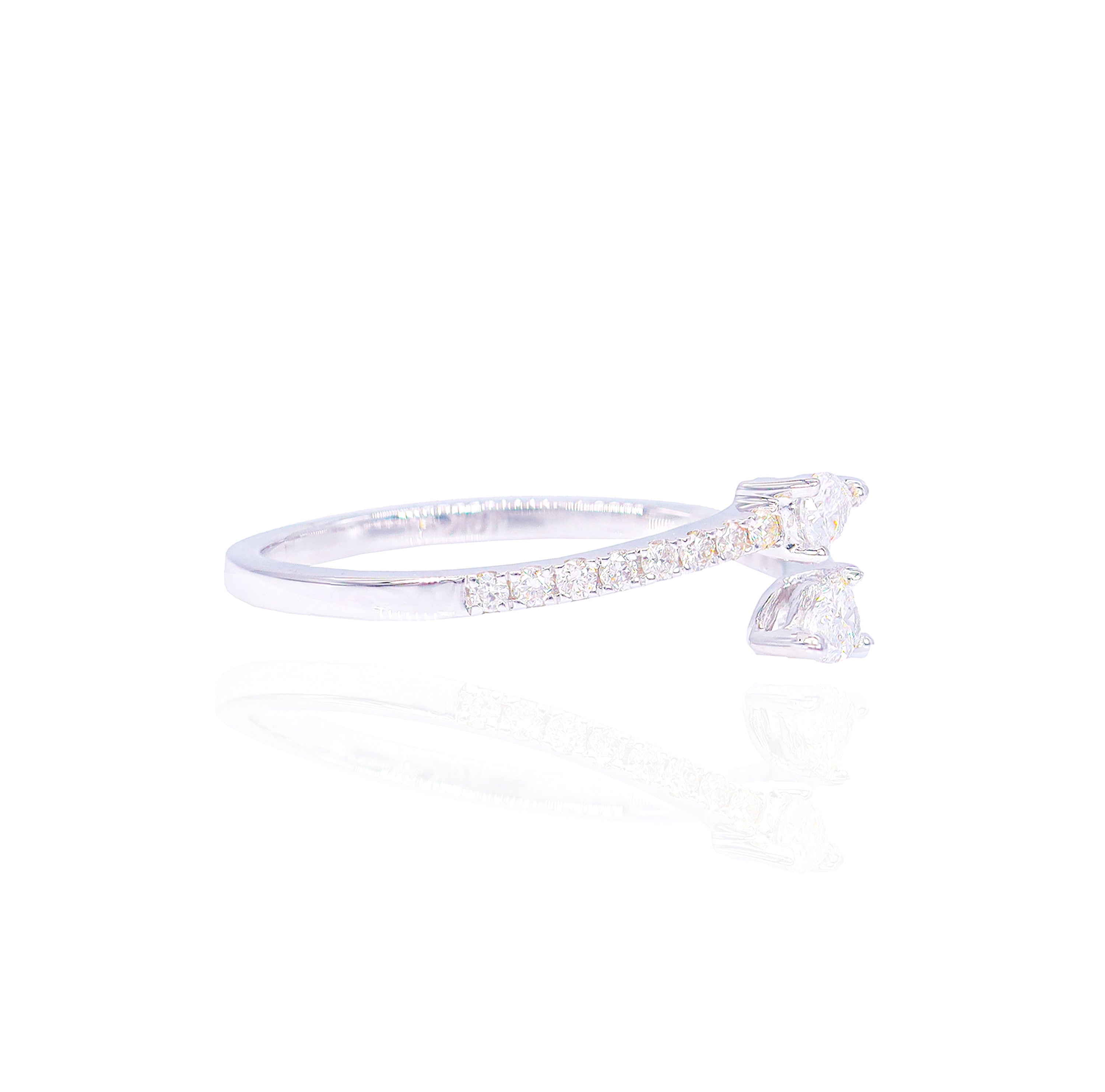 Pear Shape ByPass Diamond Ring Band