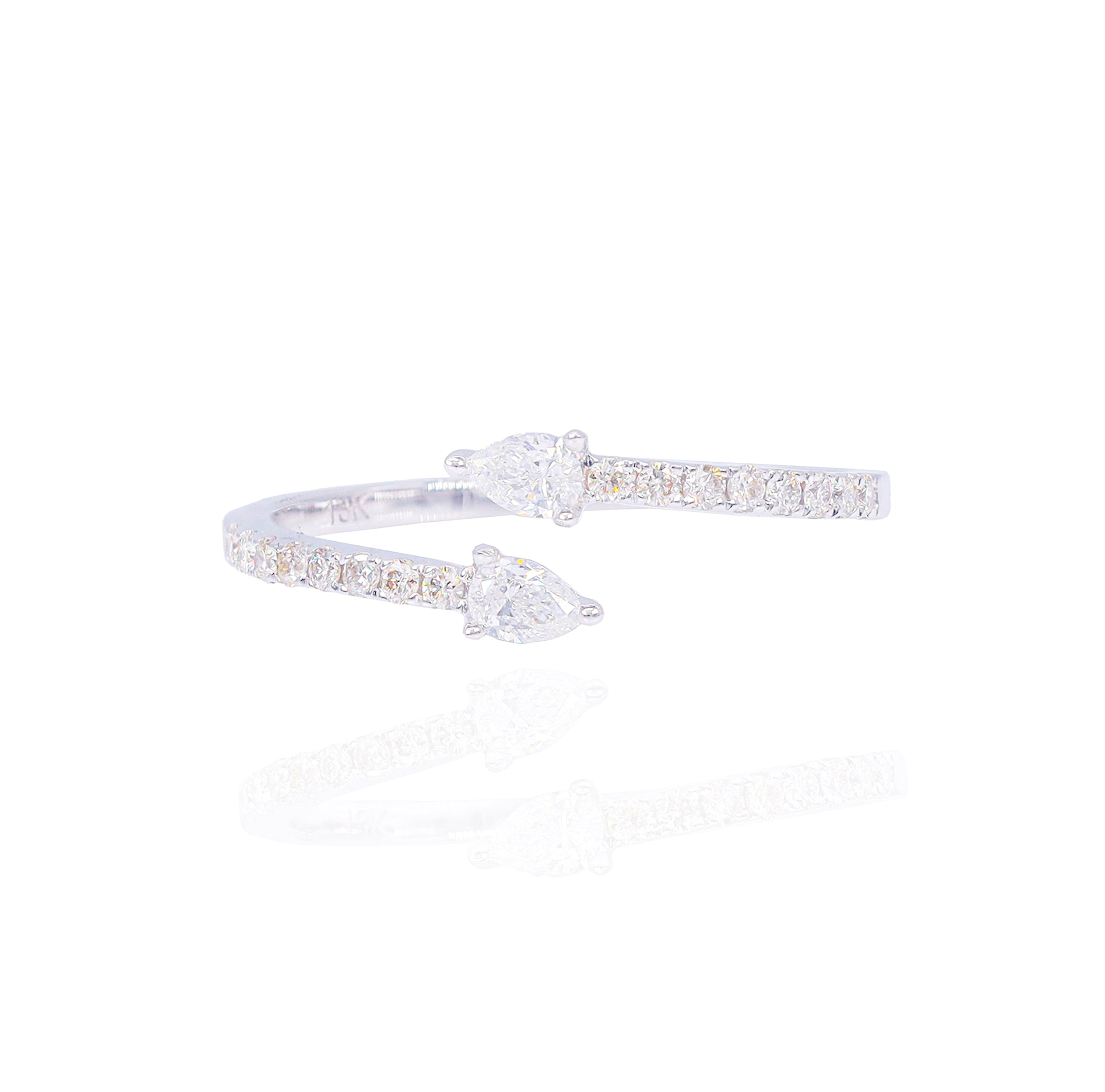 Pear Shape ByPass Diamond Ring Band