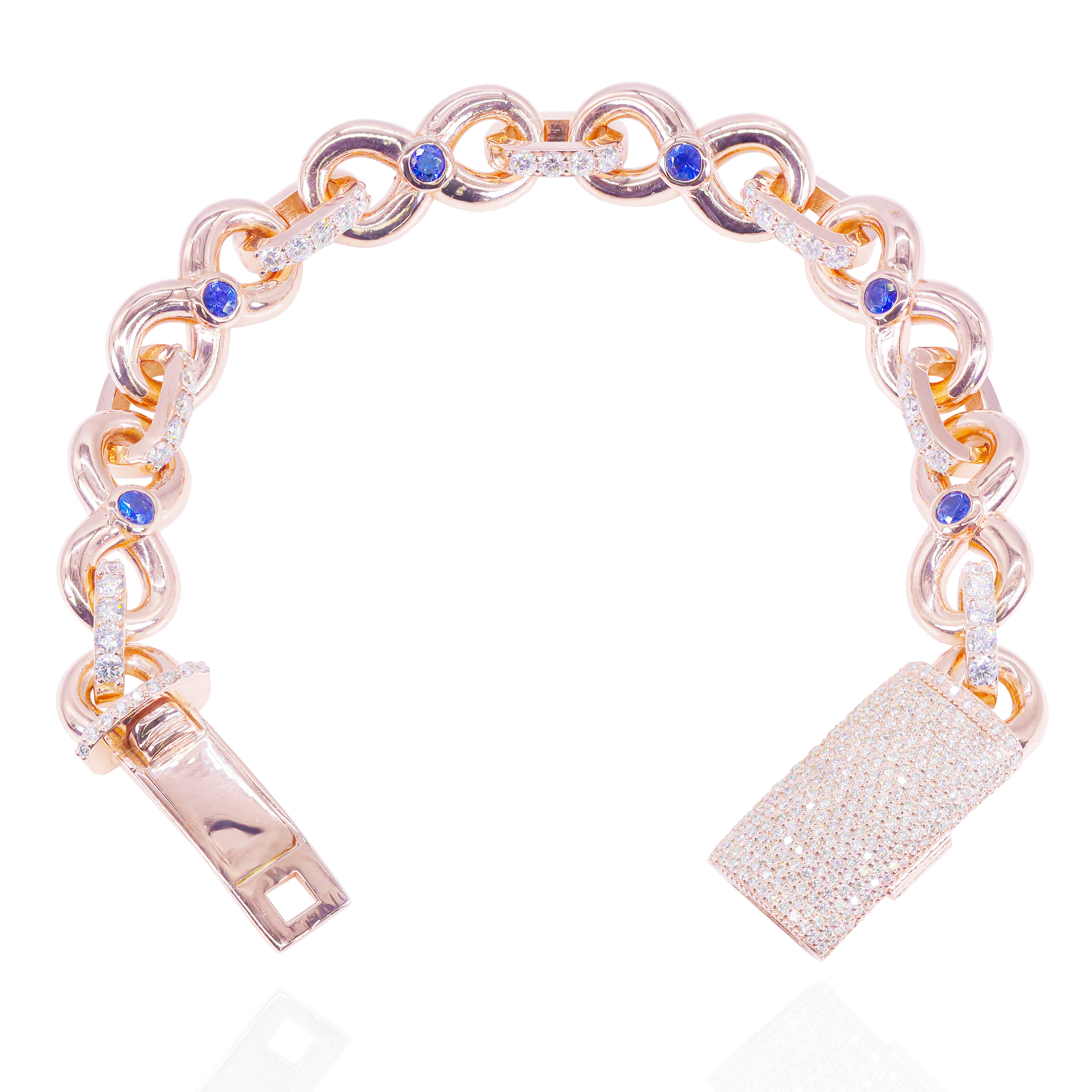 Blue Sapphire Infinity Link Diamond Bracelet