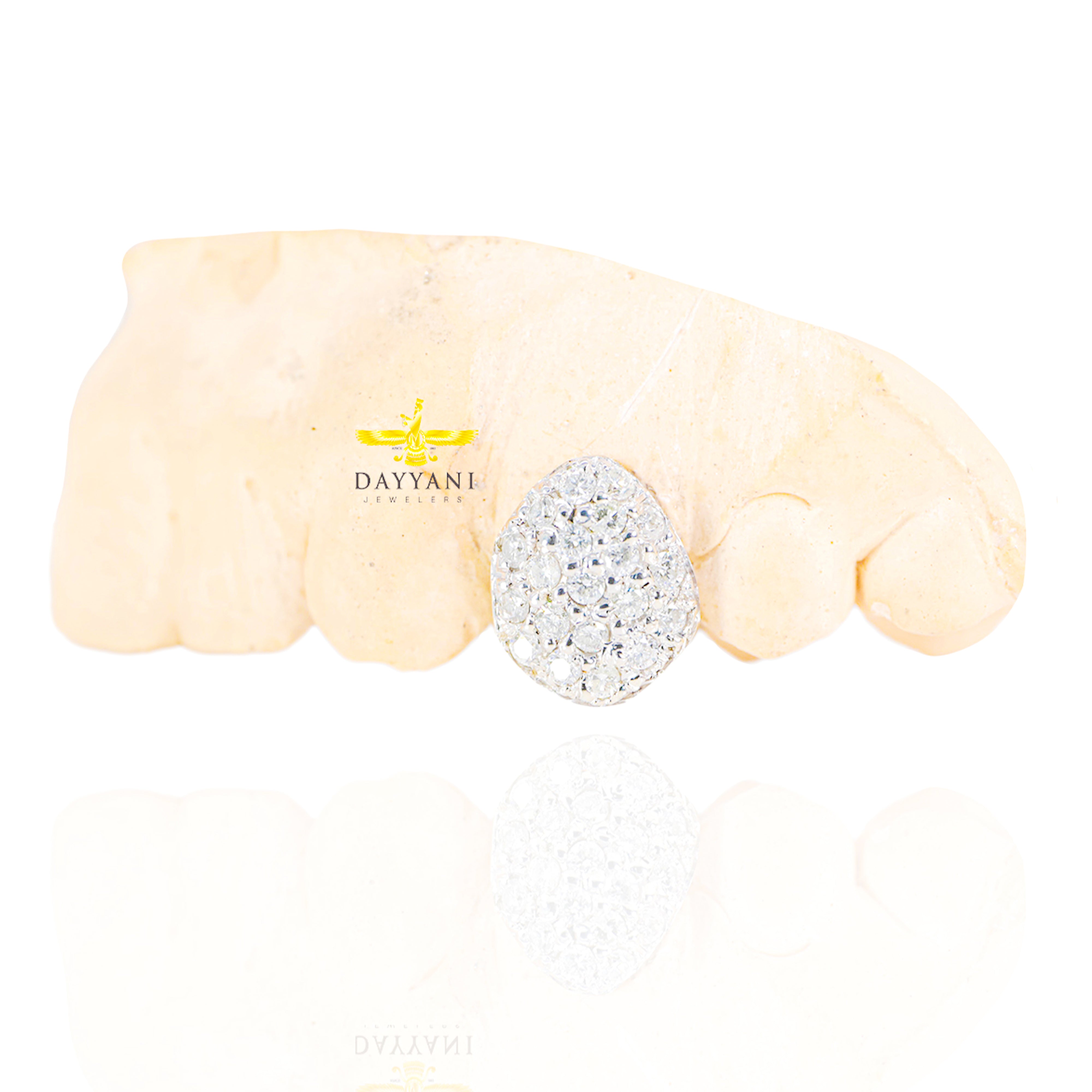 Custom One Tooth Diamond Grillz Hand Set Natural Diamonds Custom Grillz Top OR BOTTOM (TOP TEETH ADHESIVE REQUIRED)