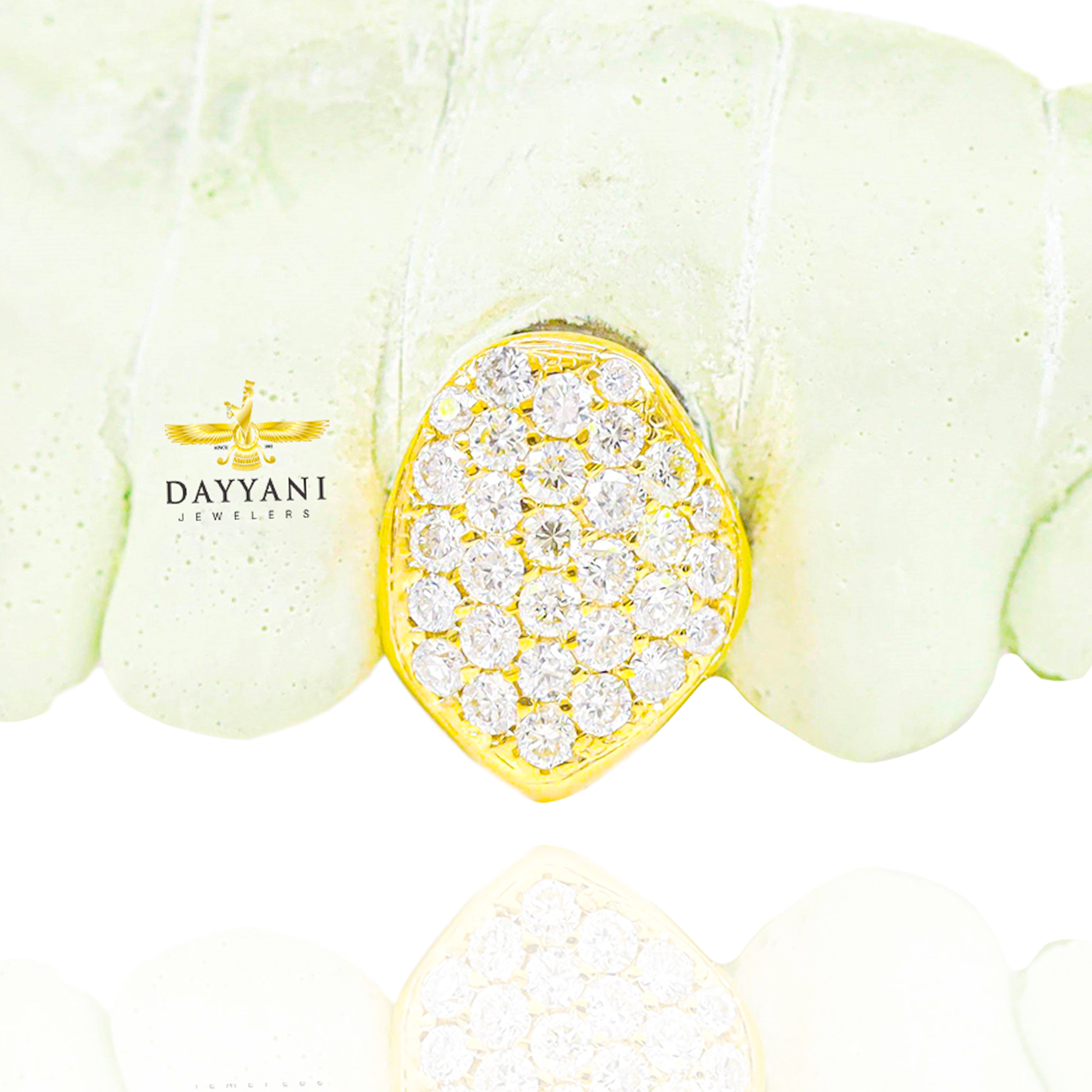 Custom One Tooth Diamond Grillz Hand Set Natural Diamonds Custom Grillz Top OR BOTTOM (TOP TEETH ADHESIVE REQUIRED)
