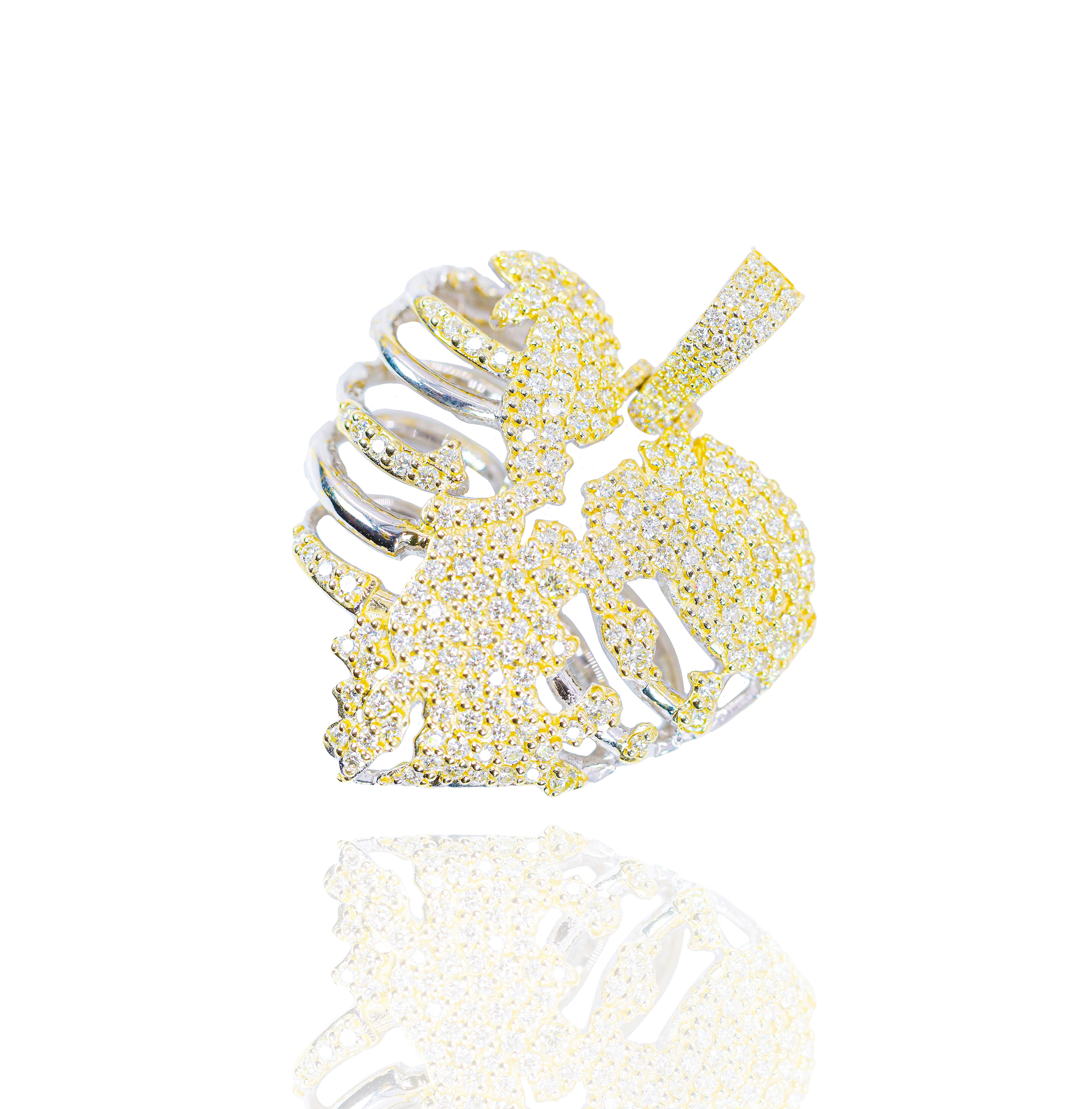 Diamond Heart Skeleton Pendant (Large)