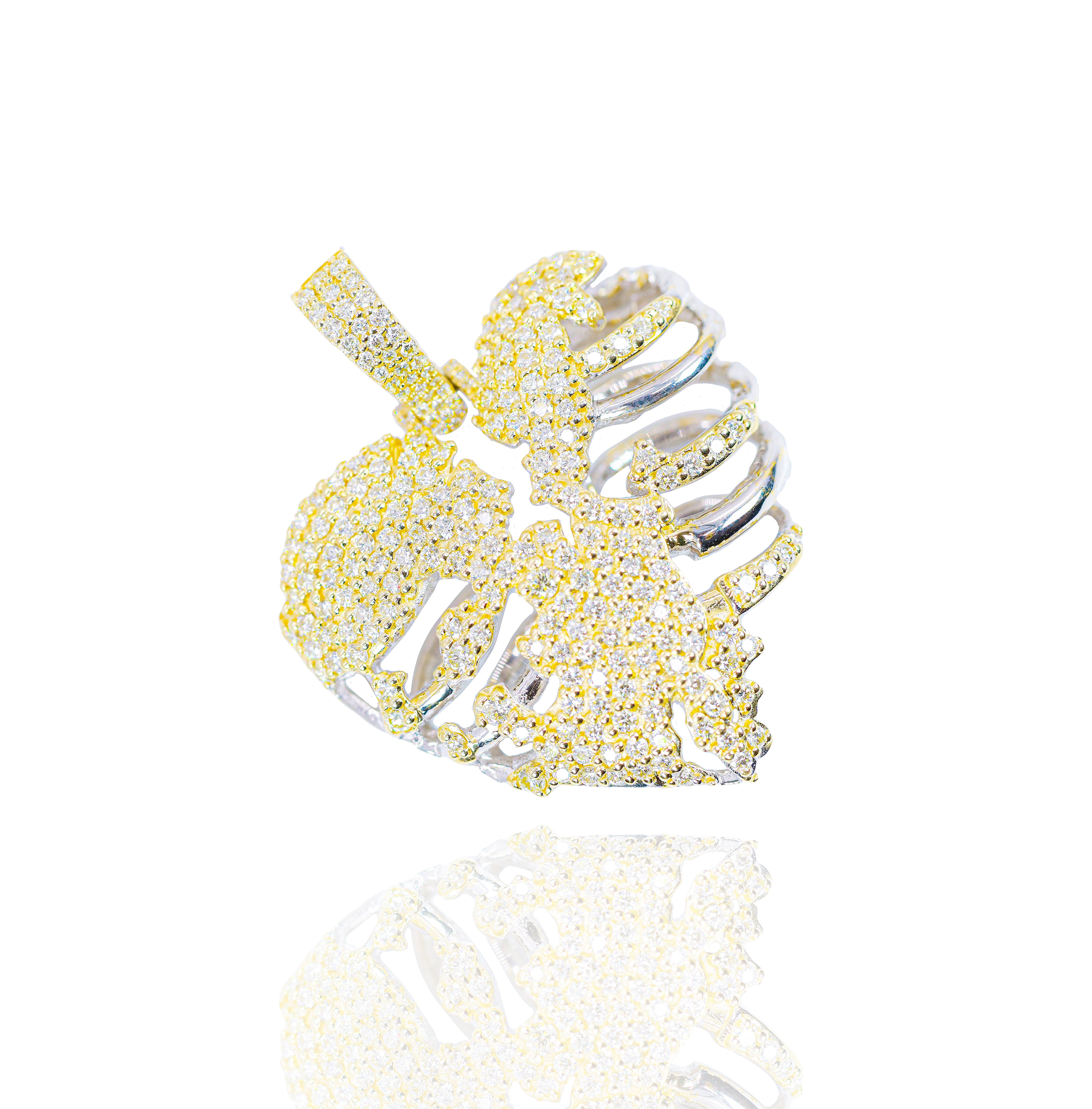 Diamond Heart Skeleton Pendant (Large)