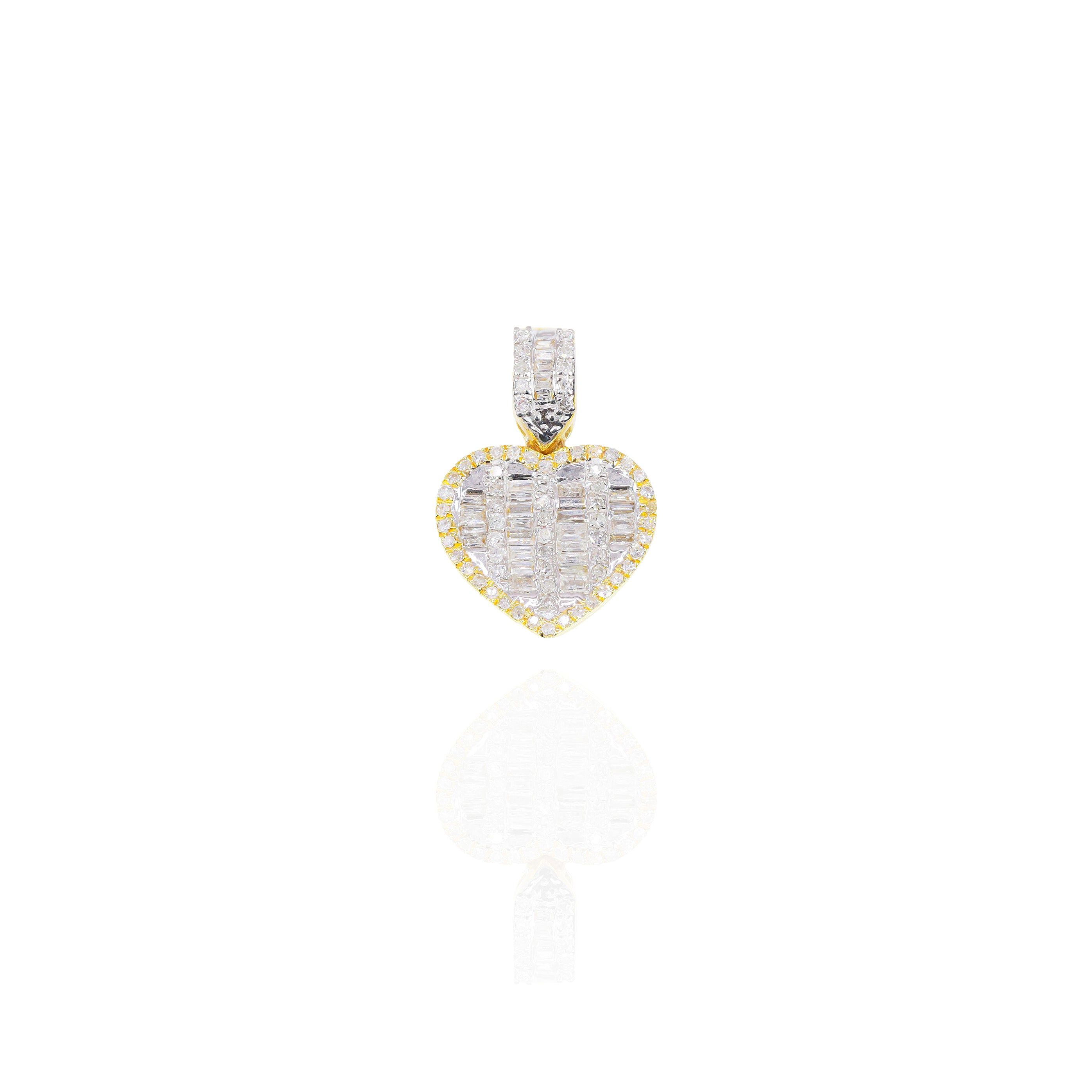 Baguette Heart Diamond Pendant (Small-Size)