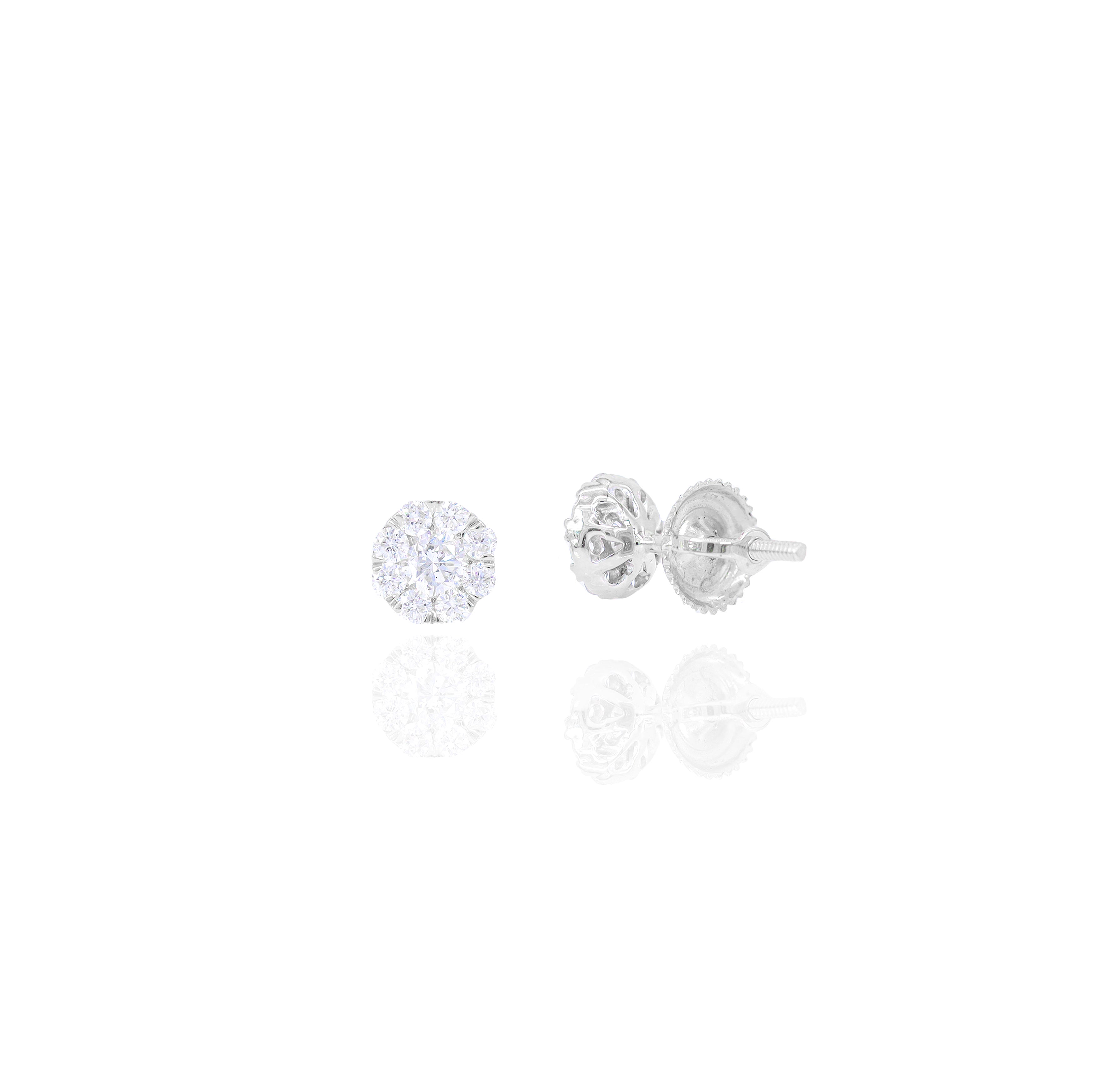 1/2 (Half) Carat Cluster Pauve Diamond Earrings