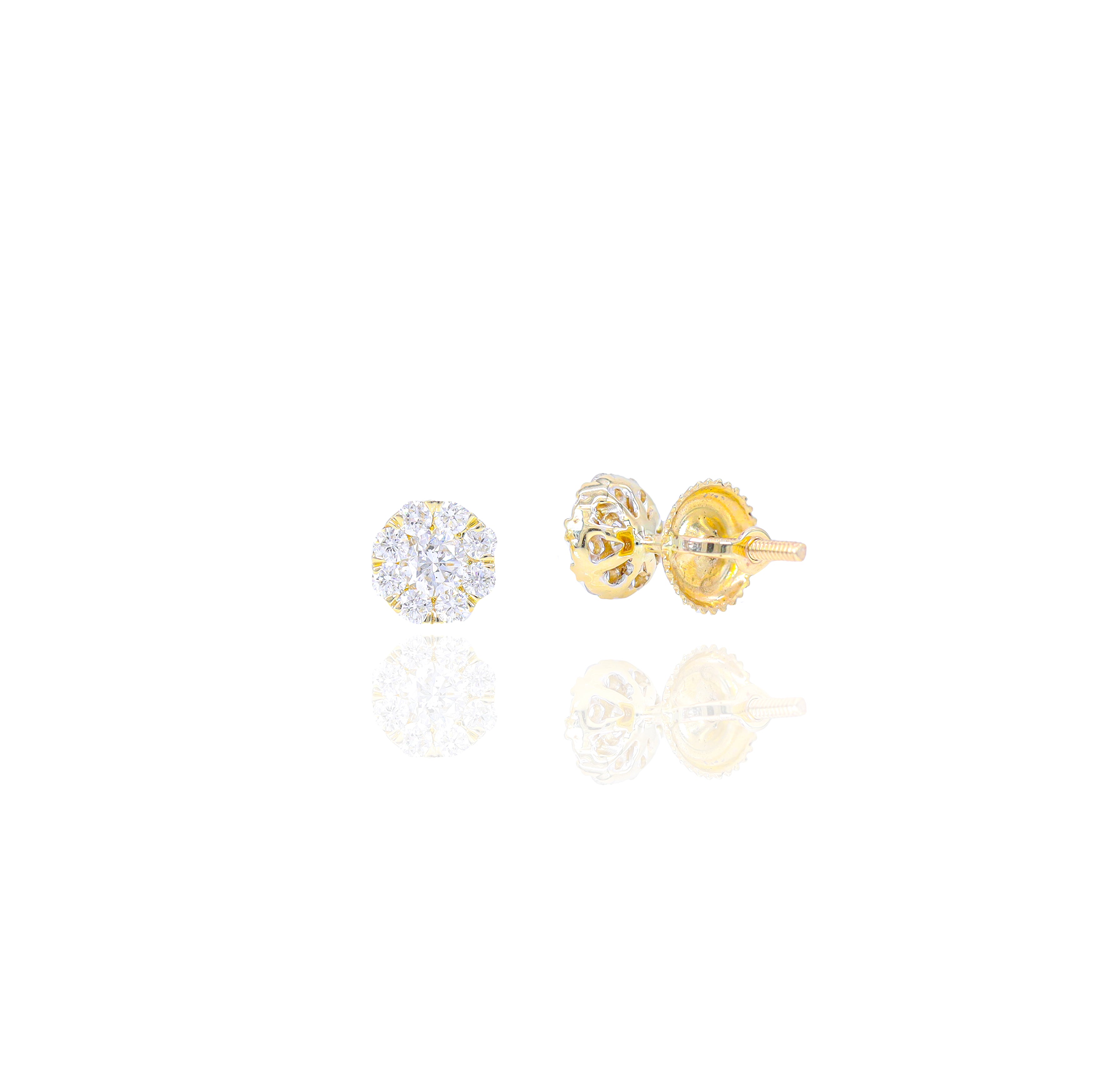 1/2 (Half) Carat Cluster Pauve Diamond Earrings