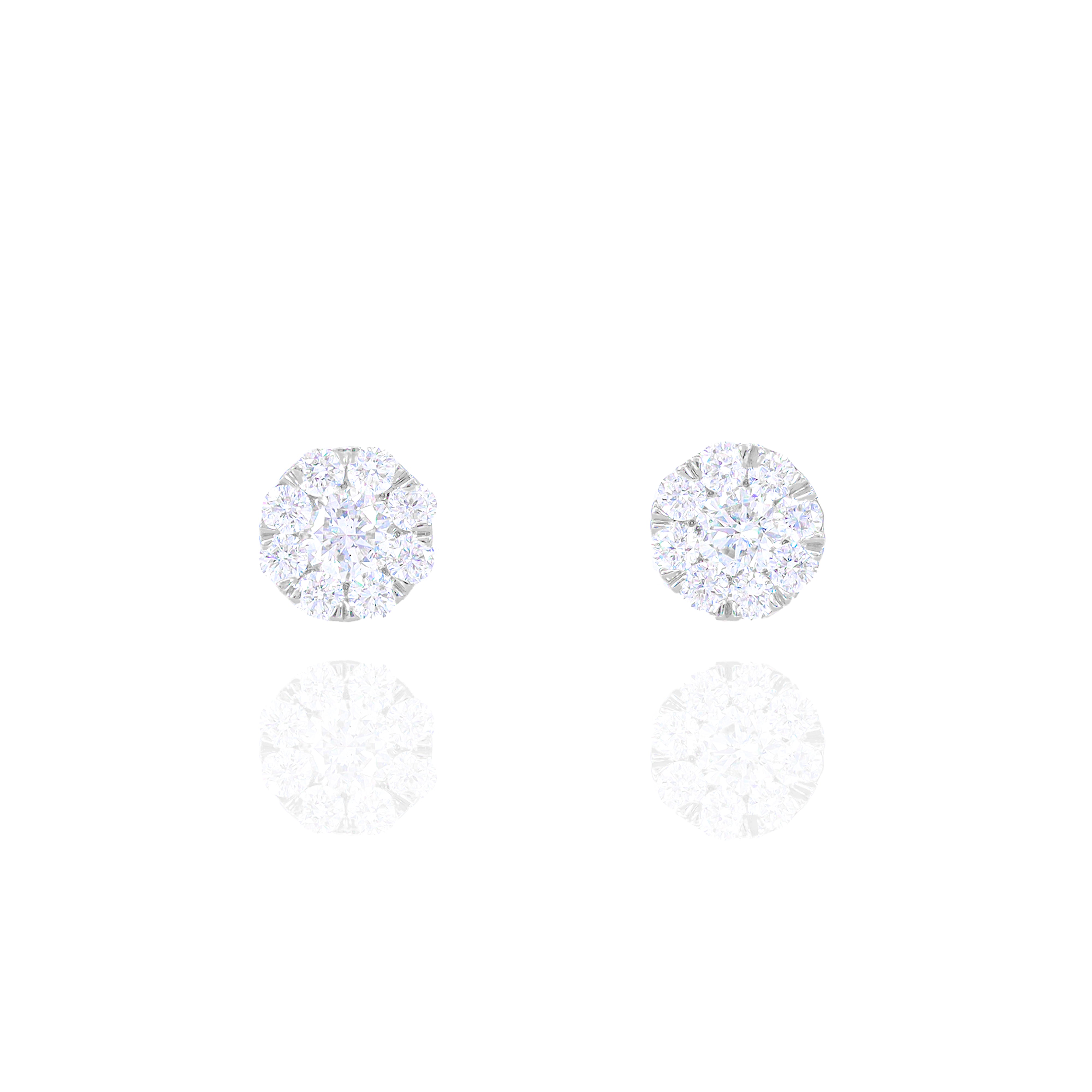 1/2 (Half) Carat Cluster Pauve Diamond Earrings